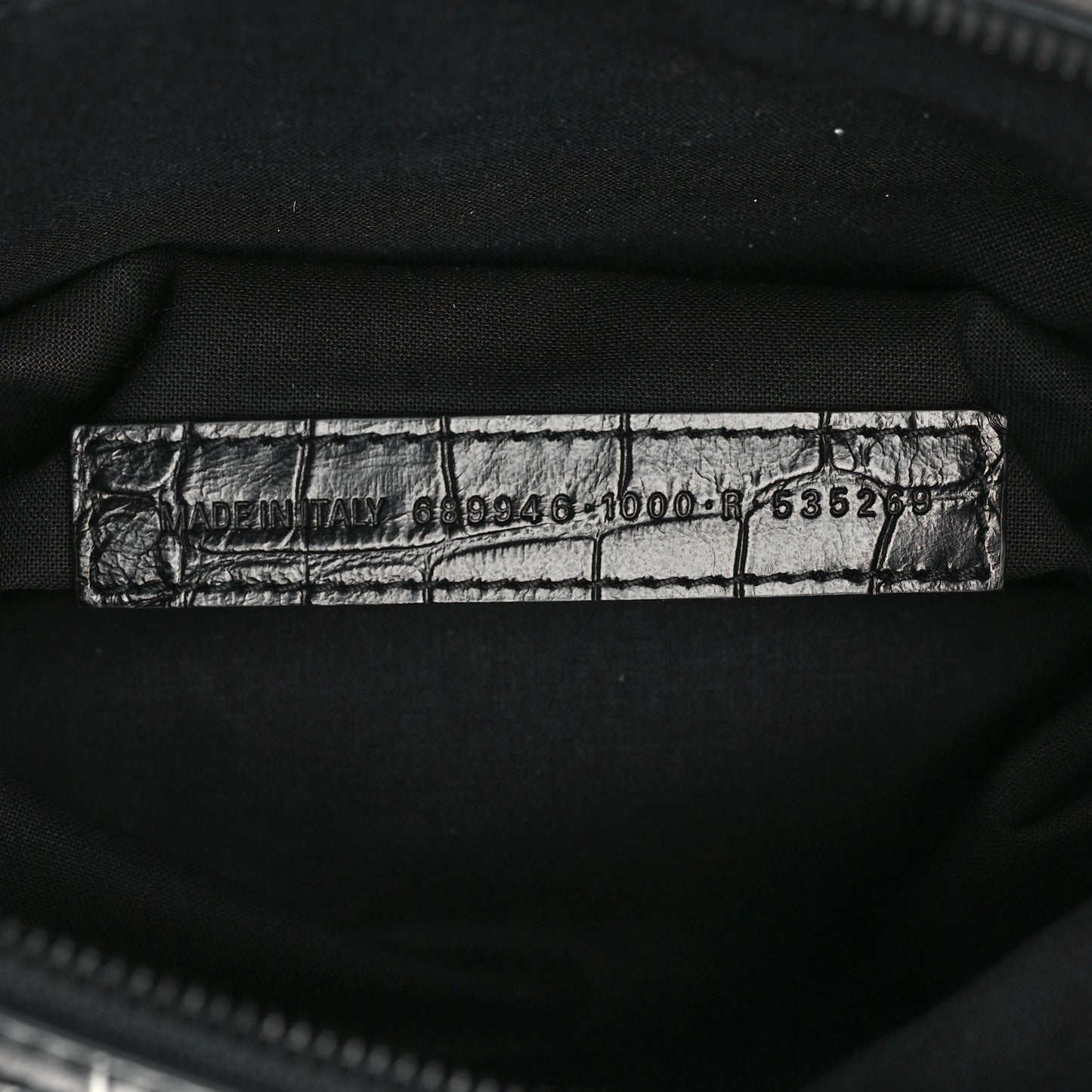 Extra Supple Calfskin Crocodile Embossed Neo Classic Hardware Hobo XS Black