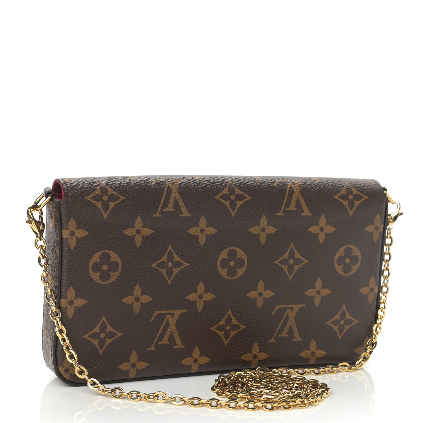 Monogram Pochette Felicie Chain Wallet Fuchsia