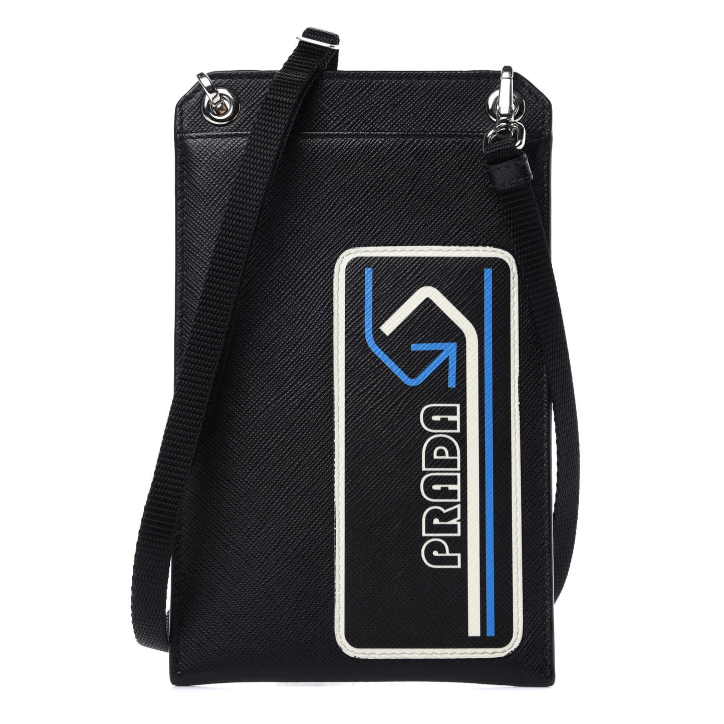 Saffiano Logo Cellphone Case With Strap Black