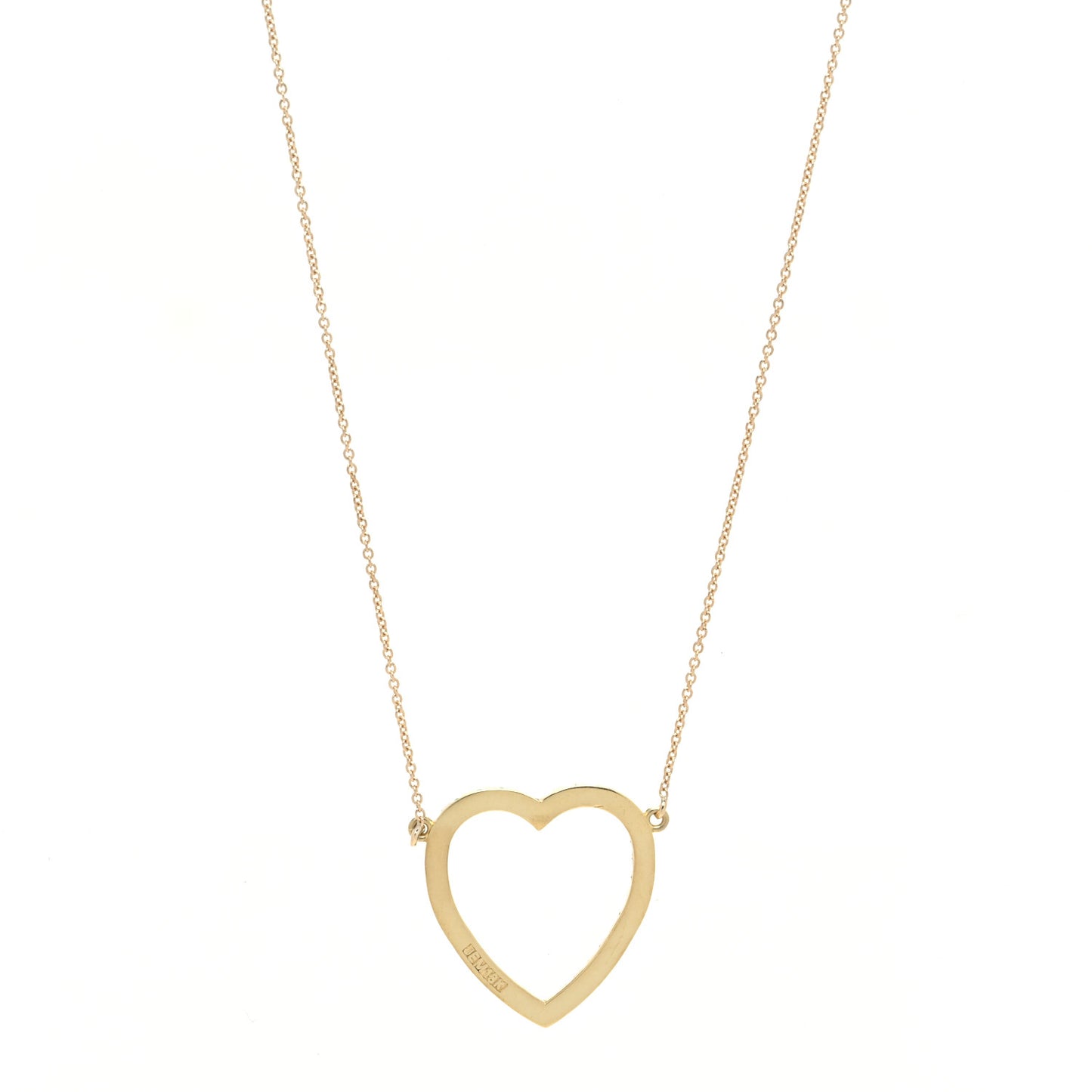18K Yellow Gold Emerald Open Heart Pendant Necklace