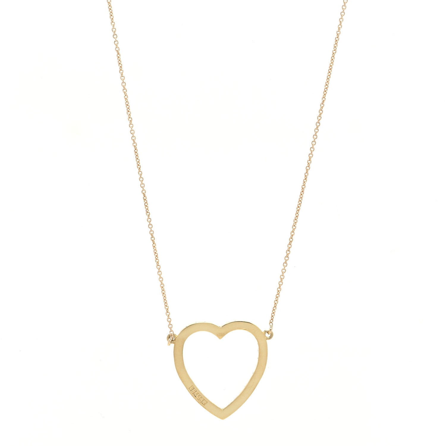 Jennifer Meyer 18K Yellow Gold Emerald Open Heart Pendant Necklace 4 of 7