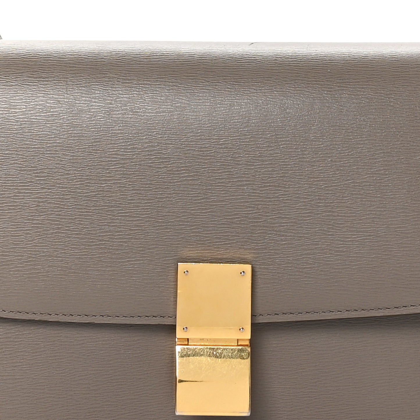 Liege Calfskin Medium Classic Box Flap Bag Taupe