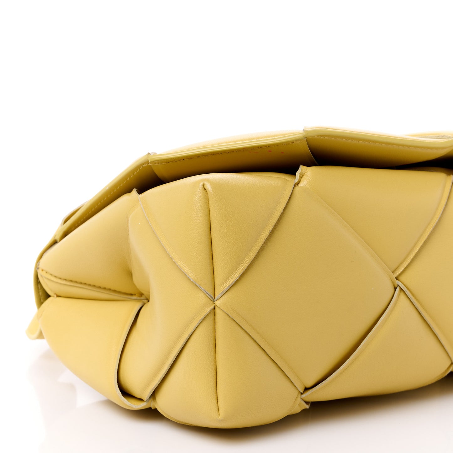 Nappa Intreccio Padded Top Handle Shoulder Bag Corn