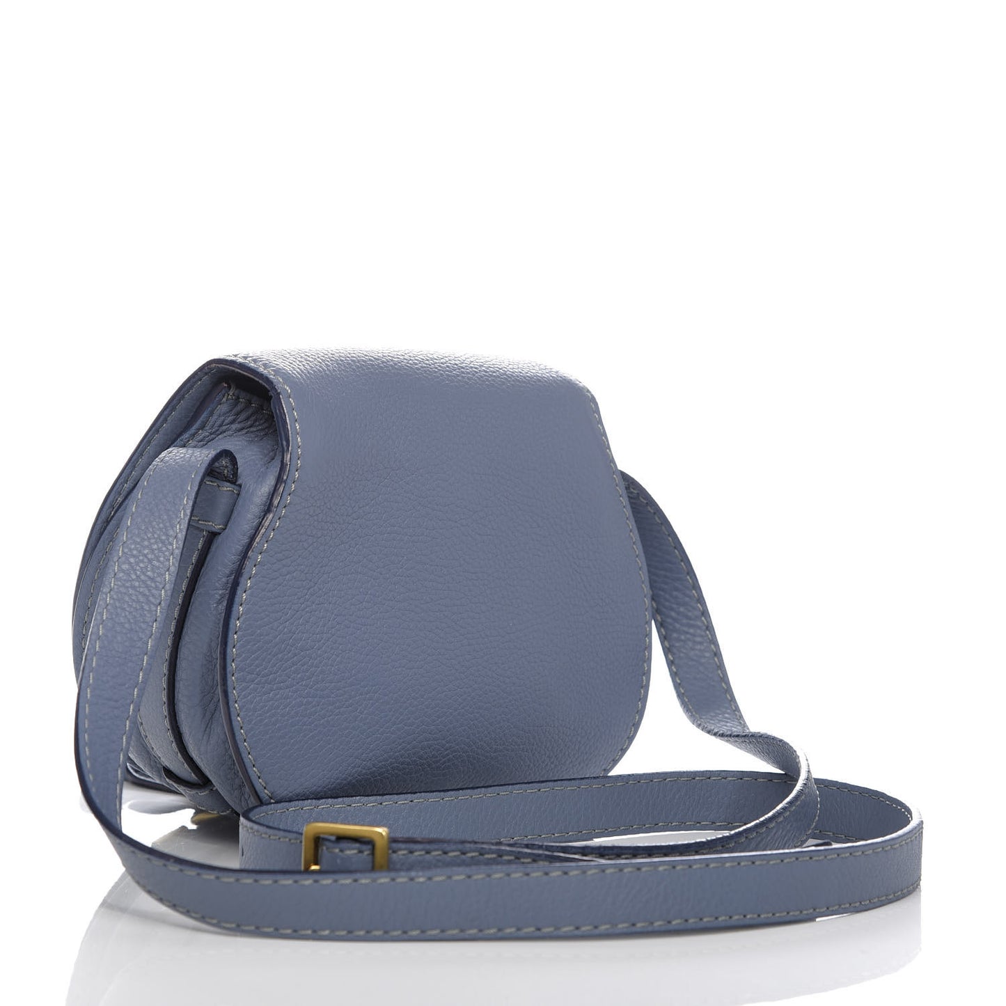 Calfskin Mini Marcie Round Crossbody Bag Street Blue