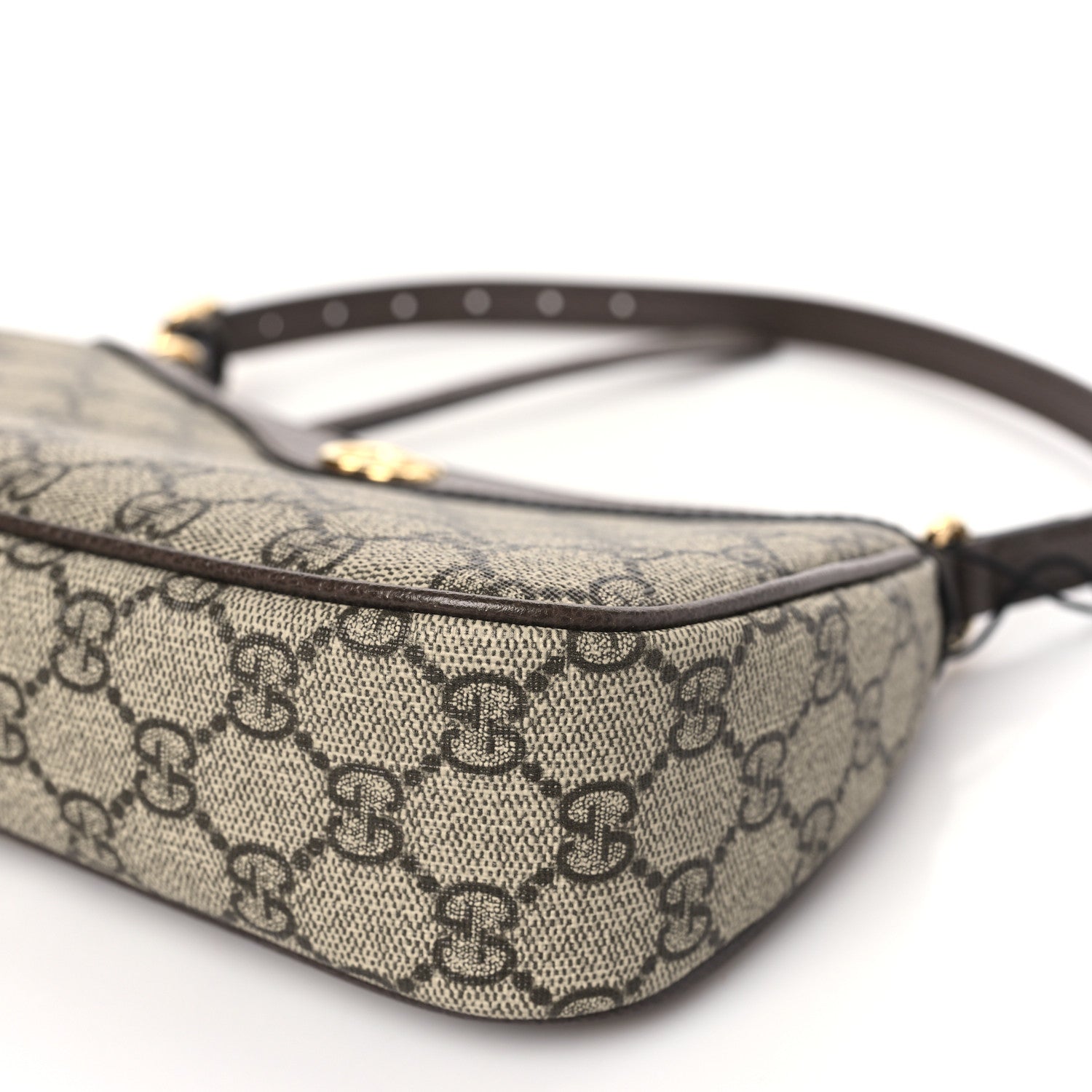 Gucci GG Supreme Monogram Textured Dollar Calfskin Small Ophidia Hobo Beige Ebony New Acero 8 of 9