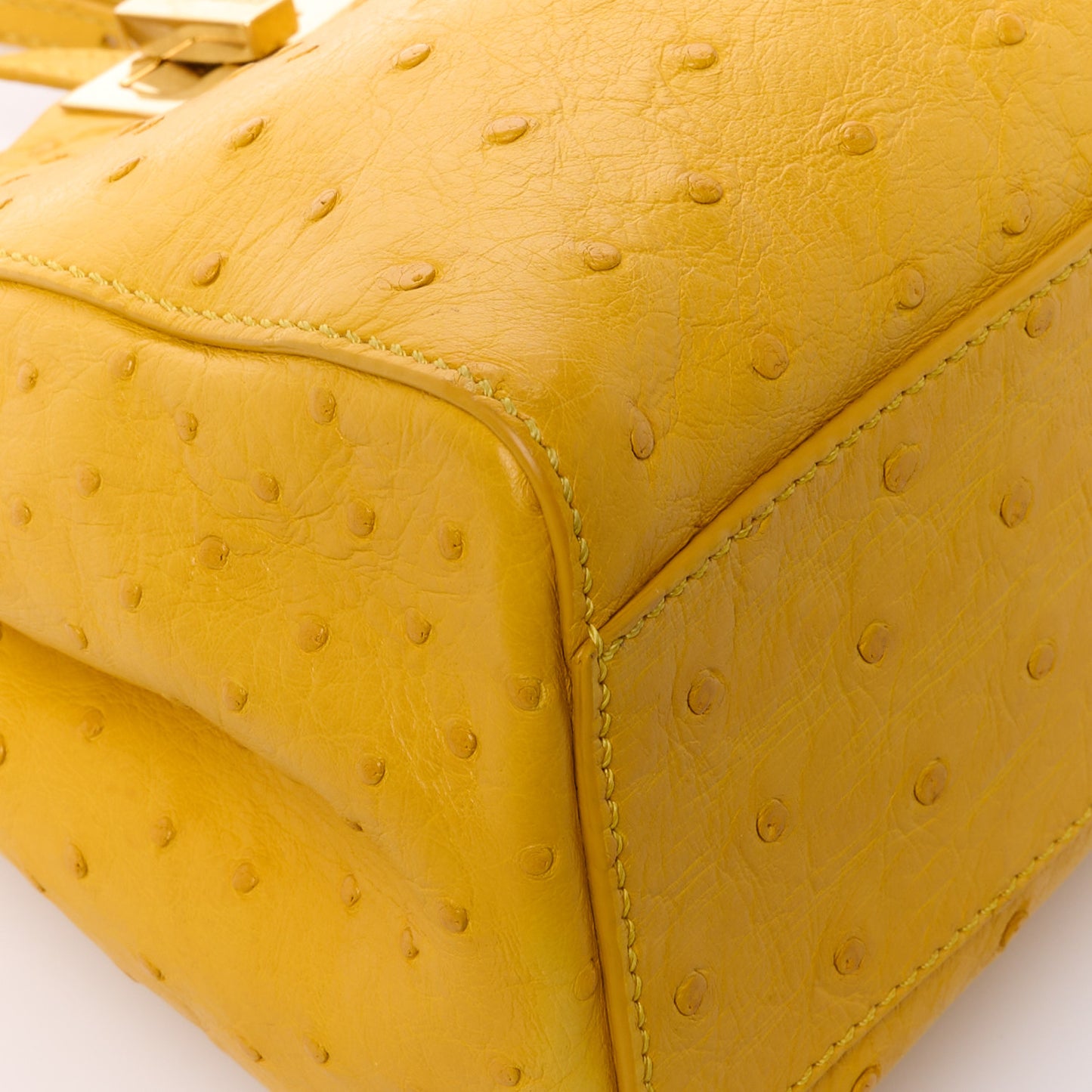 Ostrich Shiny Nappa Mini Peekaboo Iconic Satchel Sunflower