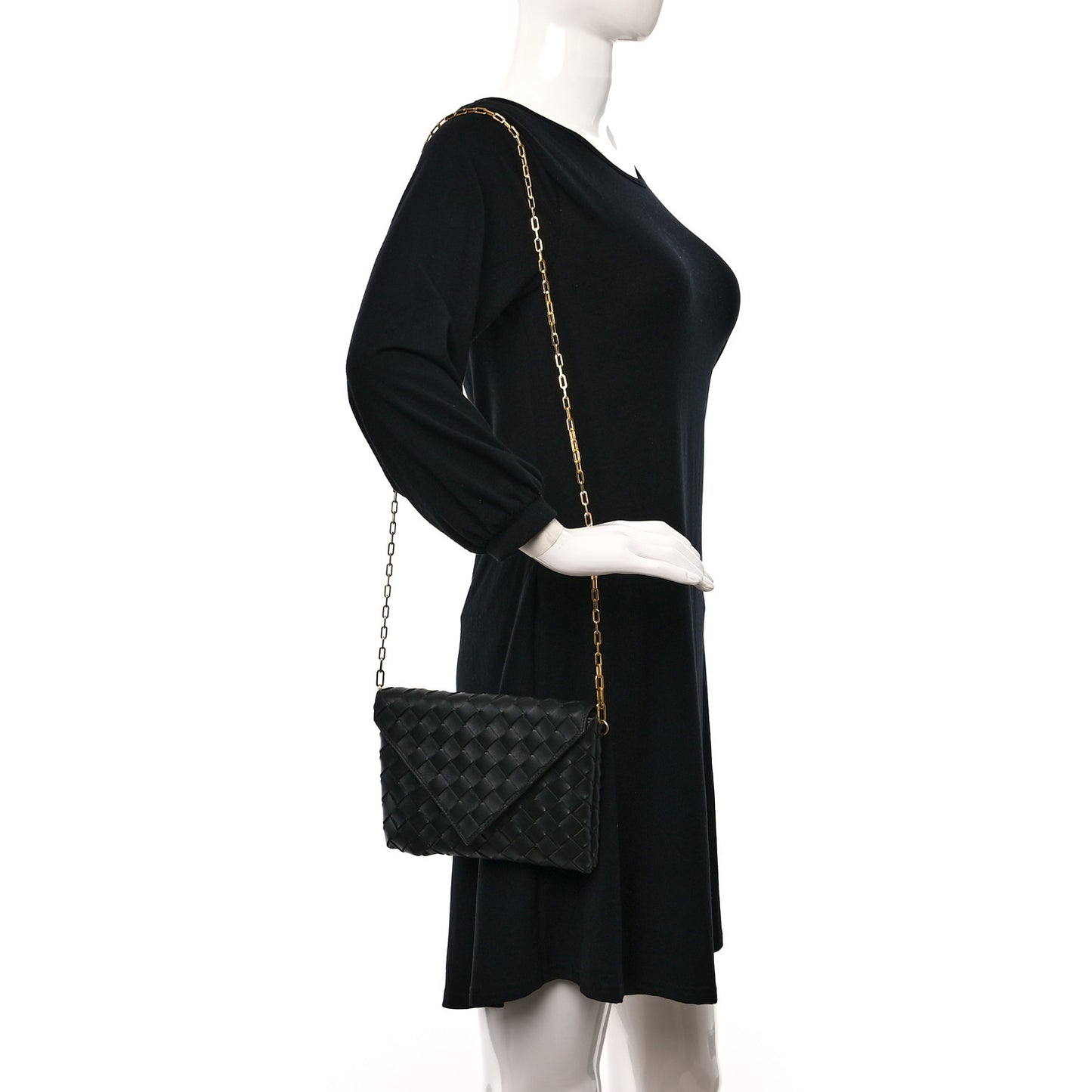 Nappa Intrecciato Envelope Pouch Black