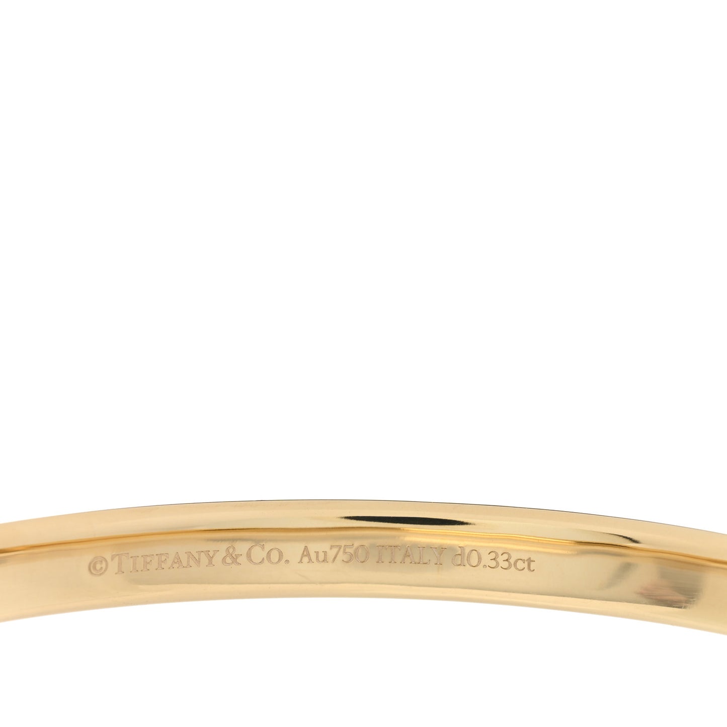 18K Yellow Gold Diamond Atlas Closed Narrow Hinged Bangle Bracelet