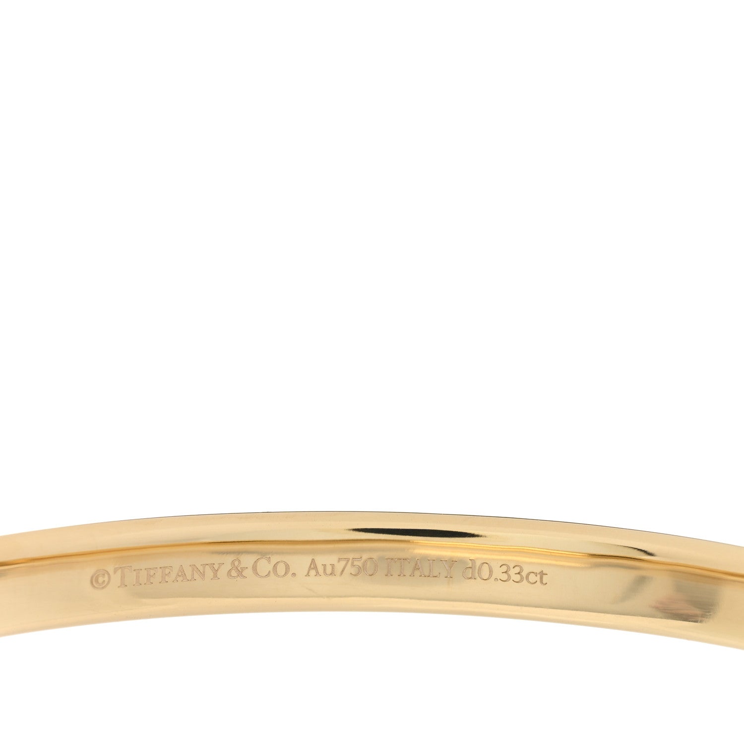 Tiffany 18K Yellow Gold Diamond Atlas Closed Narrow Hinged Bangle Bracelet 3 of 4
