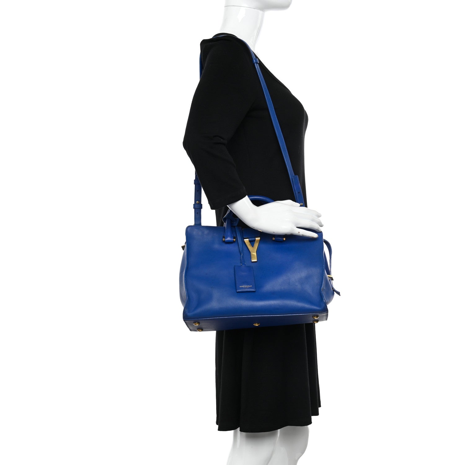 Saint Laurent Calfskin Small Classic Y Cabas Royal Blue 2 of 18