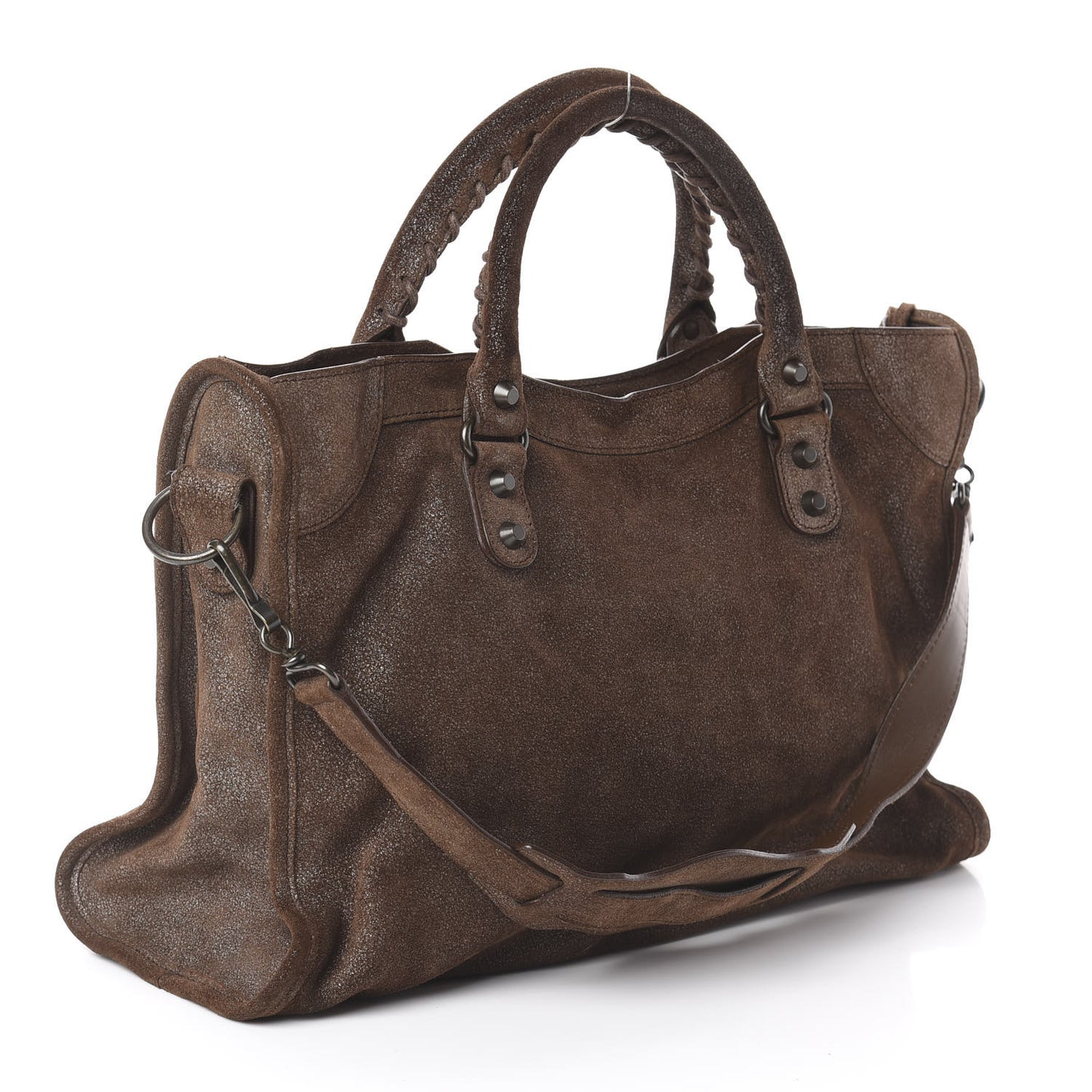 Metallic Craquele Calfskin Classic Hardware City Bronze