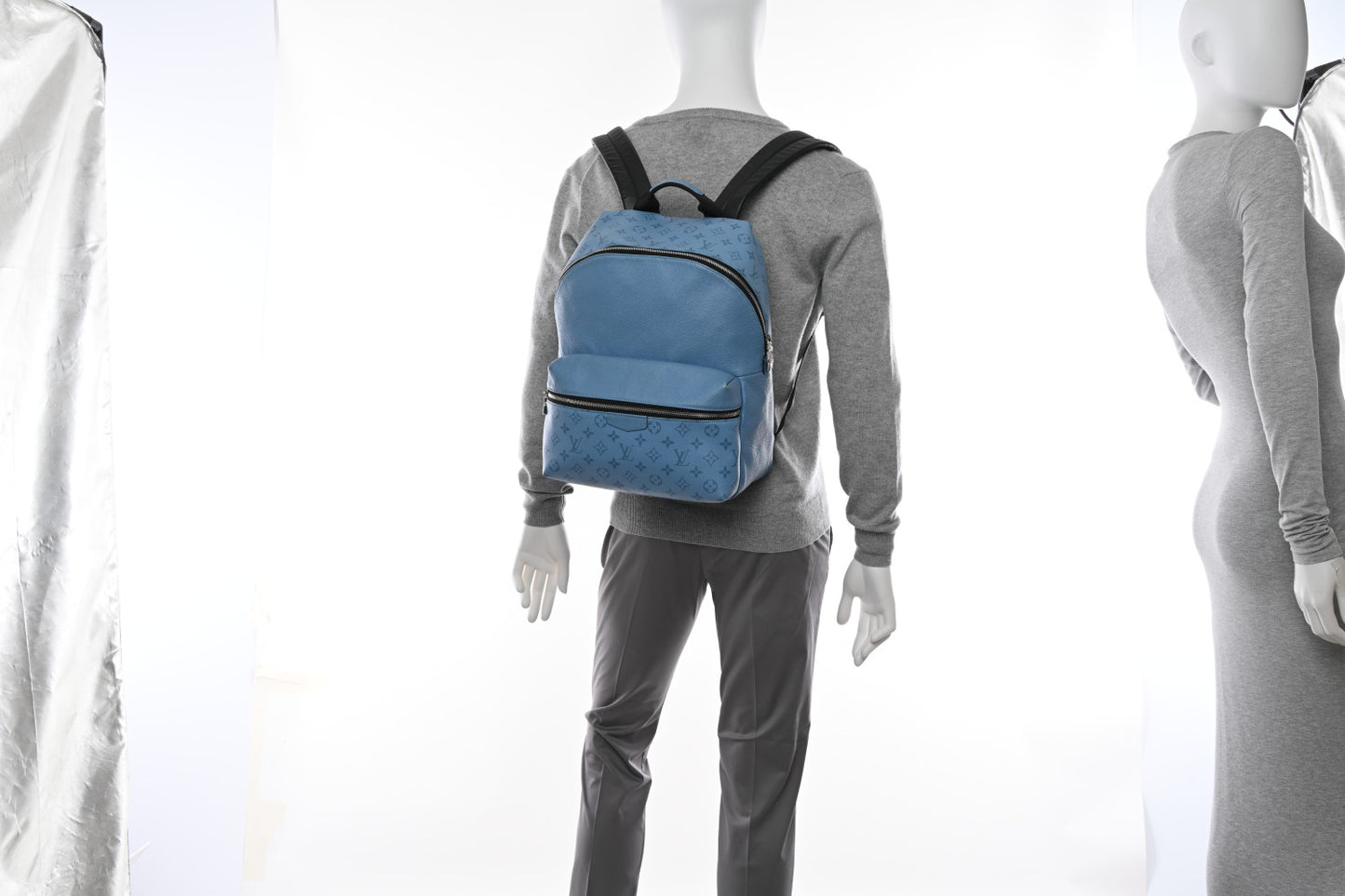 Taiga Monogram Discovery Backpack PM Blue Lagoon