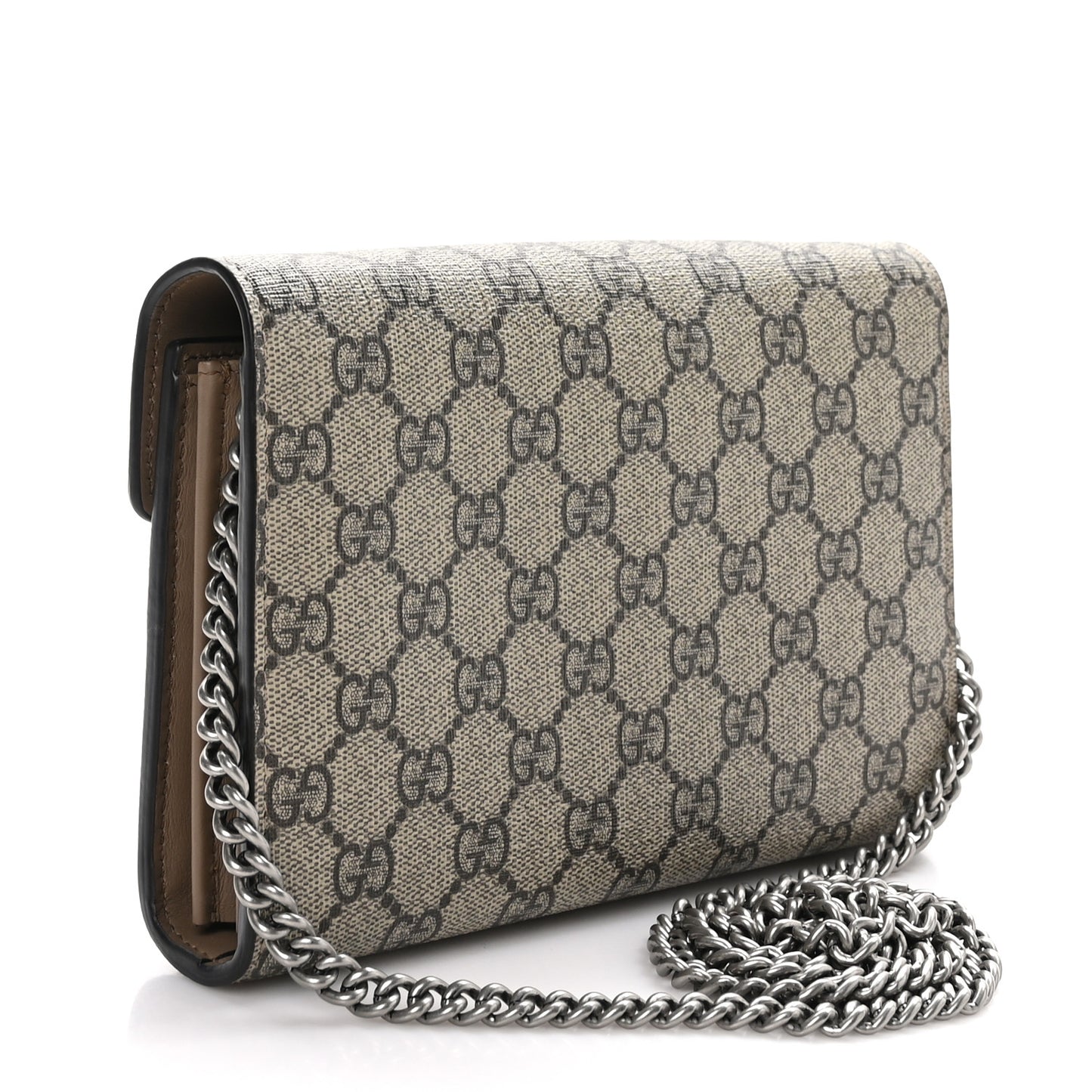 GG Supreme Monogram Mini Dionysus Chain Wallet Beige Taupe