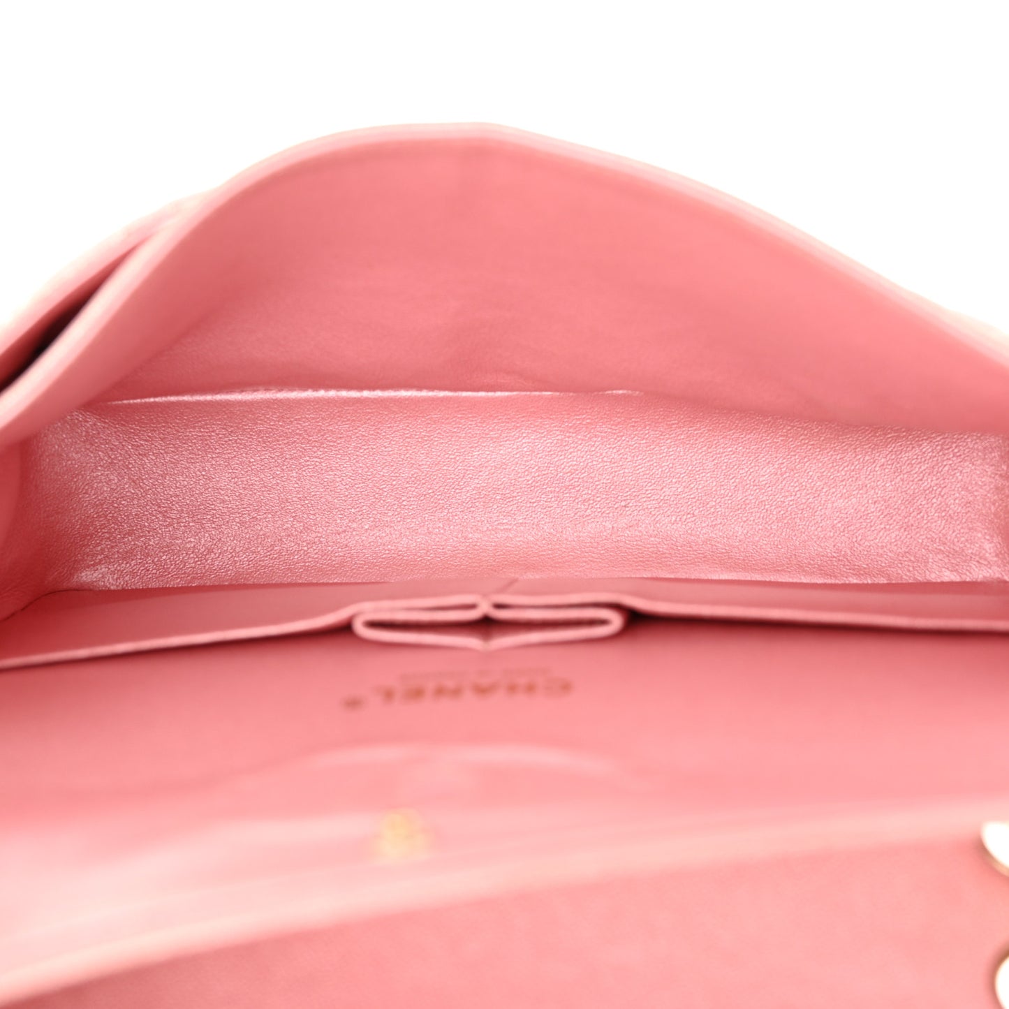 Iridescent Caviar Quilted Medium Double Flap Rose Pink