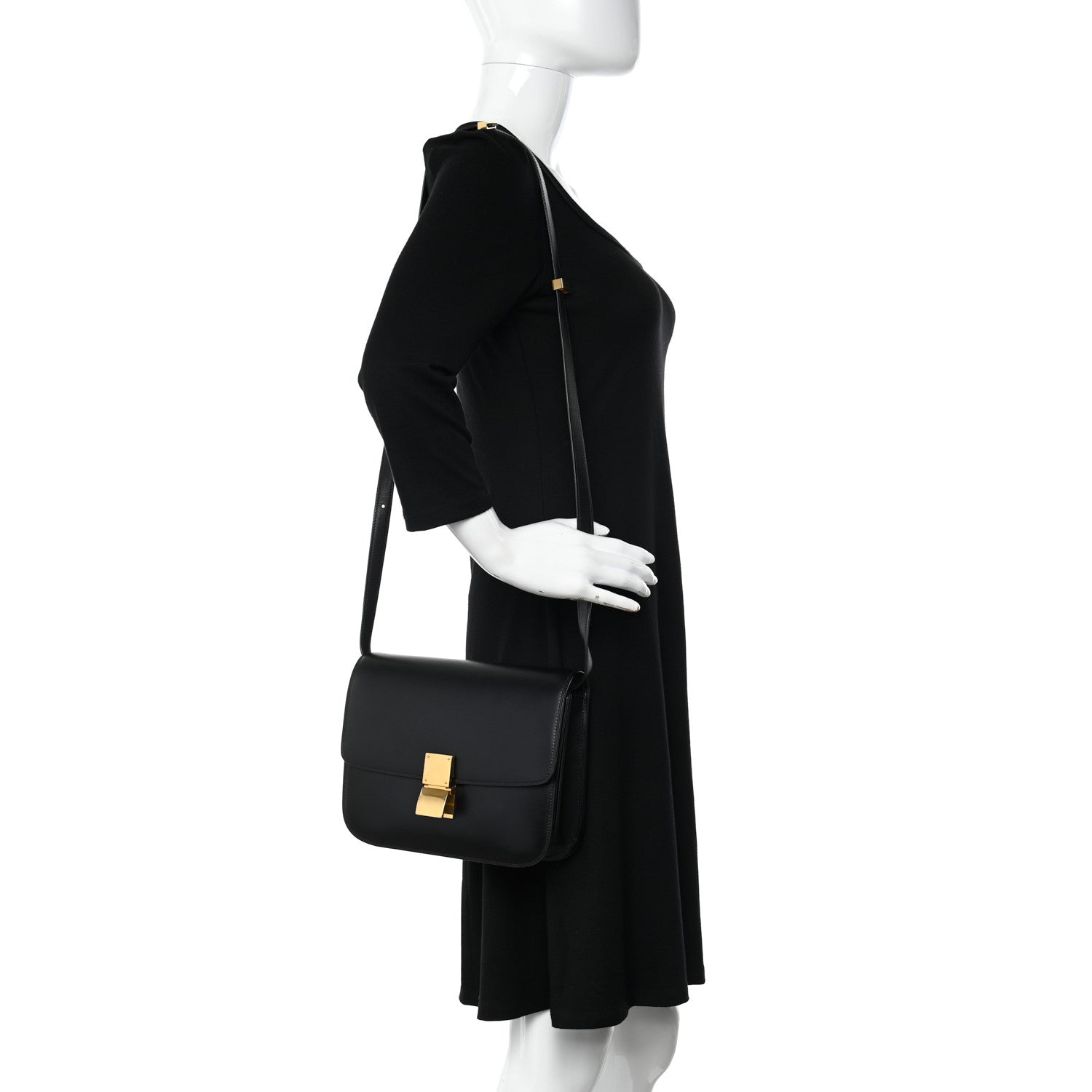 Celine Box Calfskin Medium Classic Box Flap Bag Black 2 of 13