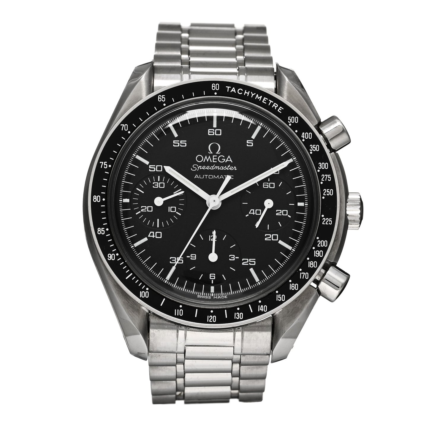 Stainless Steel 39mm Speedmaster Chronograph Automatic Watch Black 3510.50.00