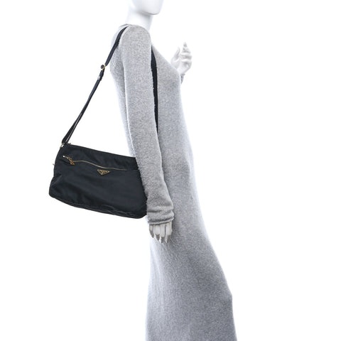 Nylon Vela Colour Messenger Bag Black