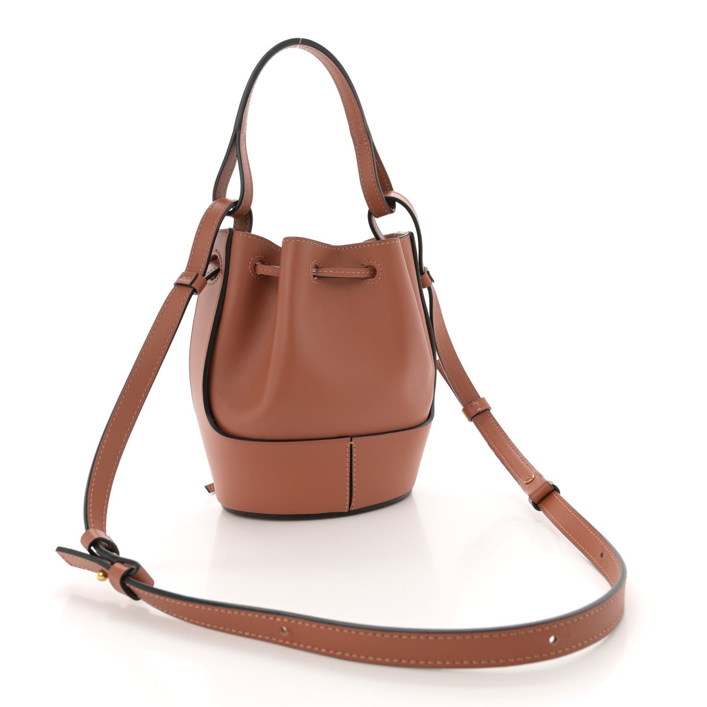 Calfskin Mini Balloon Bucket Bag Tan