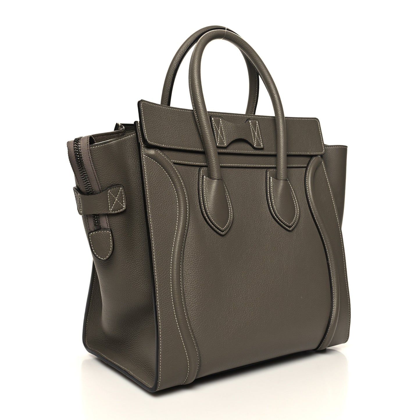 Drummed Calfskin Mini Luggage Souris