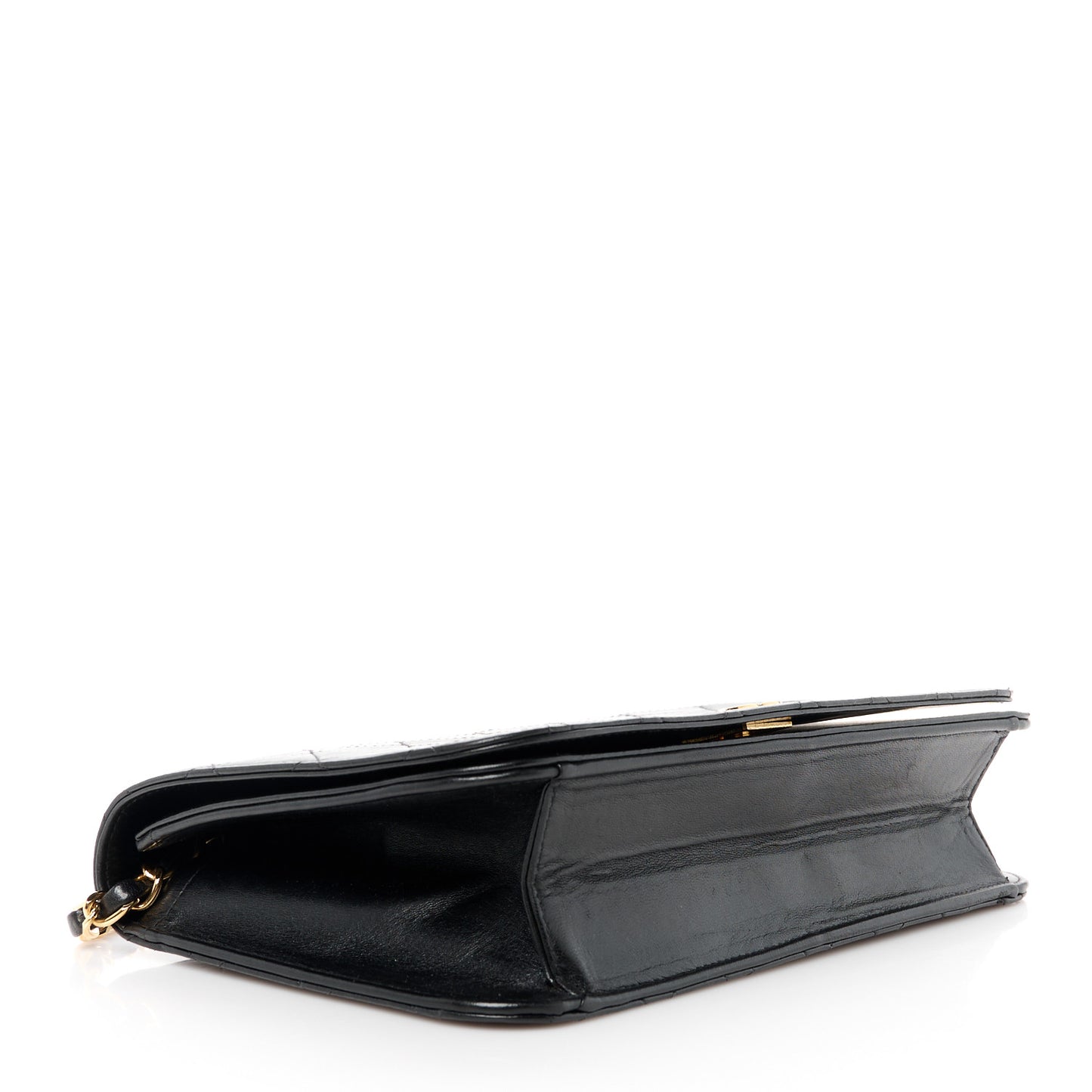 Lambskin Quilted Small Single Flap Black