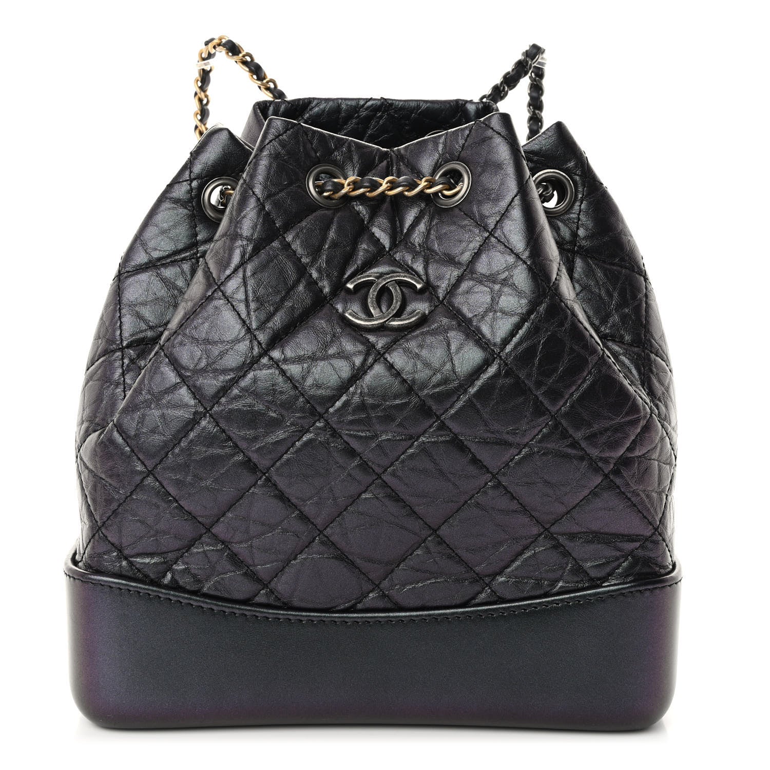 Chanel Iridescent Lambskin Calfskin Small Quilted Gabrielle Backpack Black 1 of 10