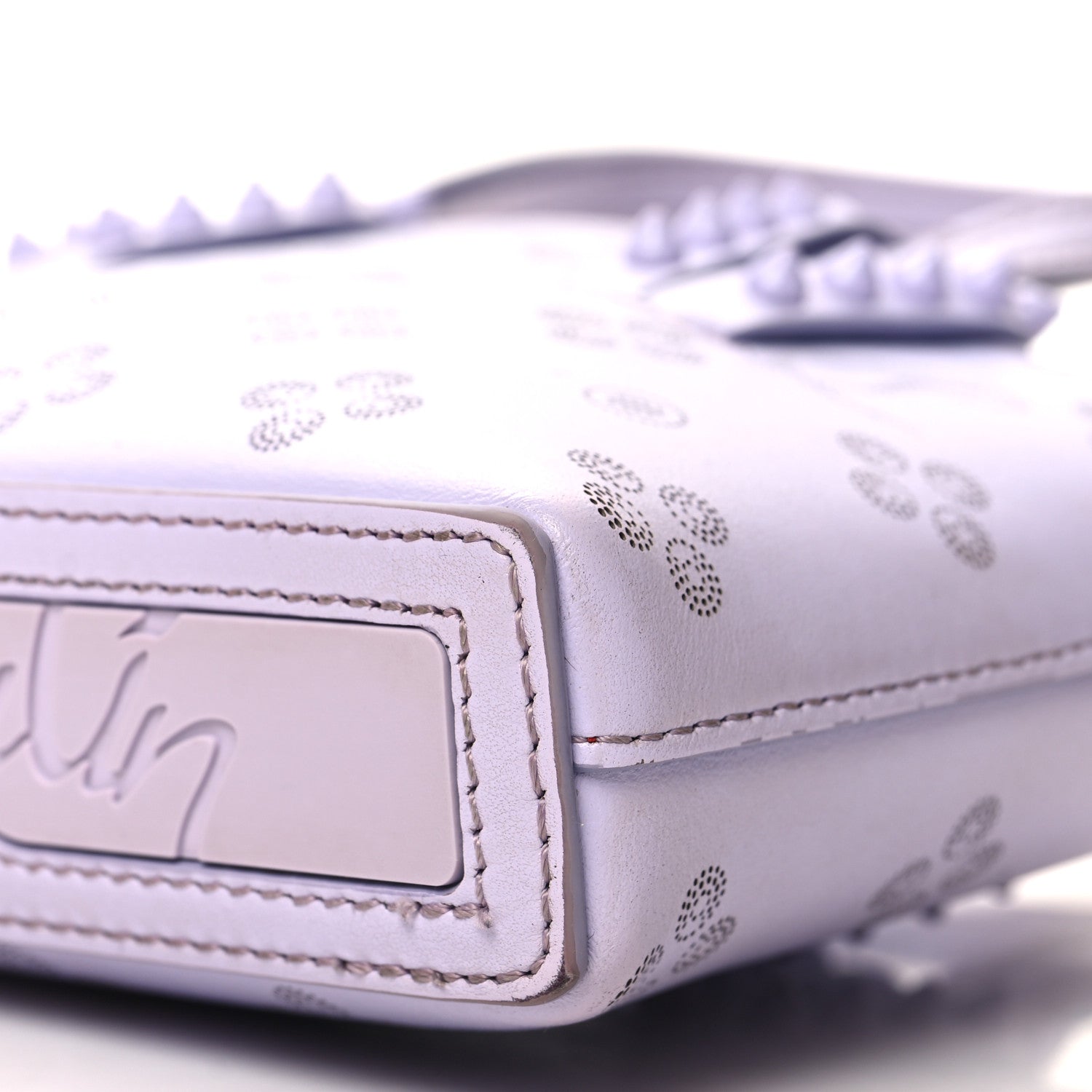 Christian Louboutin Calfskin Loubinthesky Mini East West Cabata Tote Lavender 10 of 13