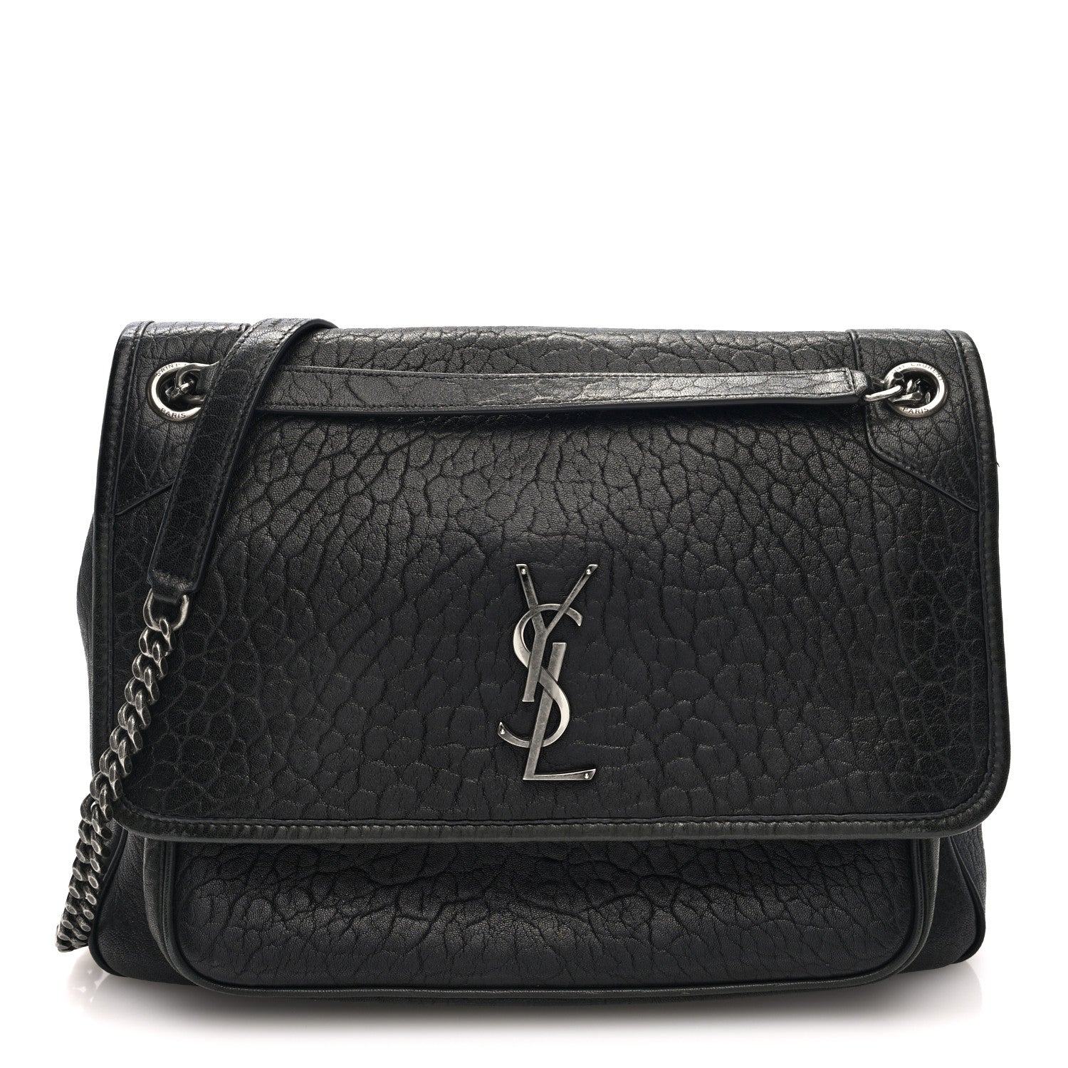 Saint Laurent Grained Lambskin Monogram Large Niki Chain Satchel