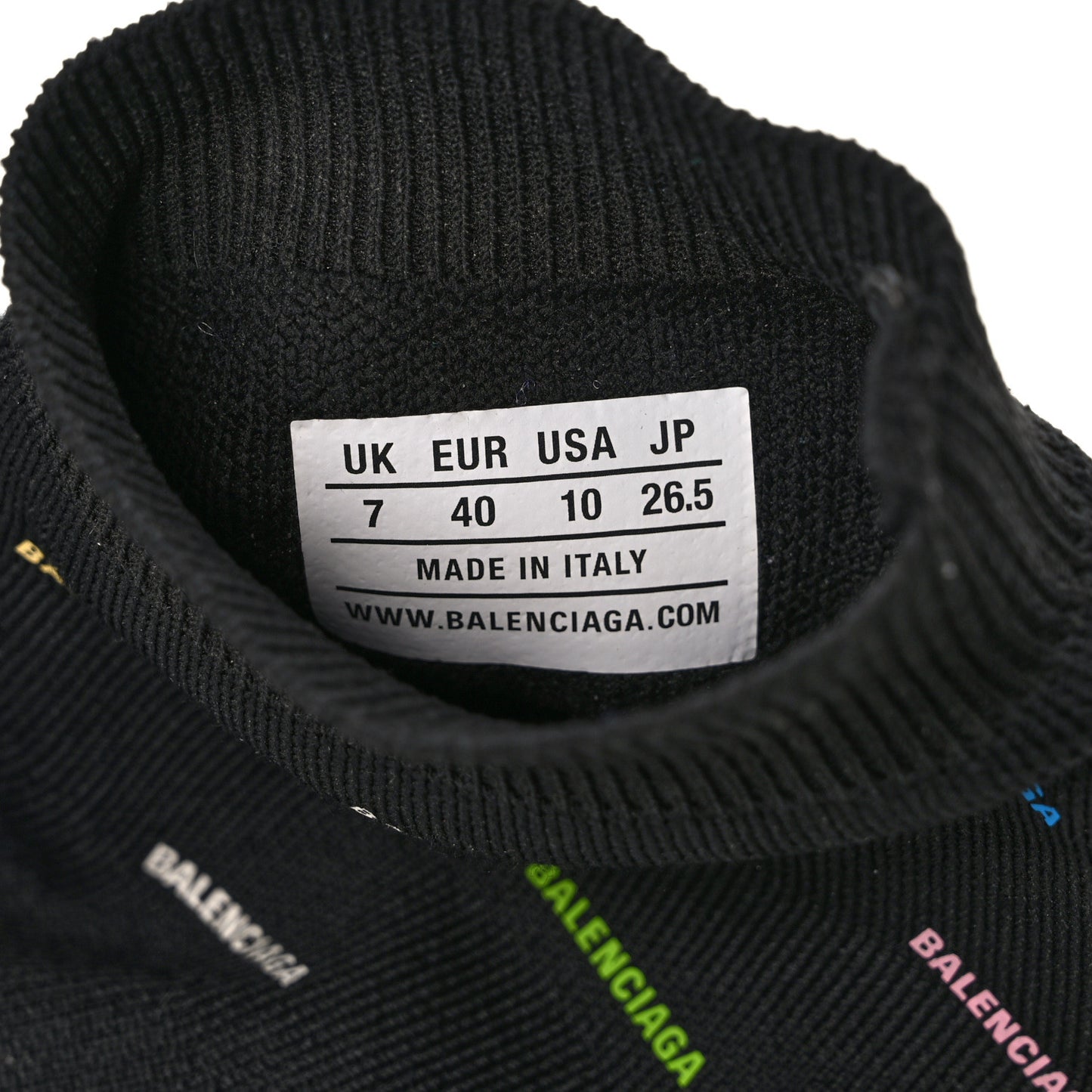 Technical 3D Recycled Knit Allover Logo Mens Speed 2.0 Sneakers 40 Black Multicolor