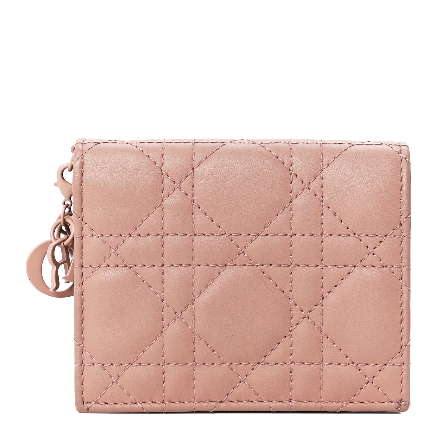 Ultra Matte Calfskin Cannage Mini Lady Dior Wallet Fard