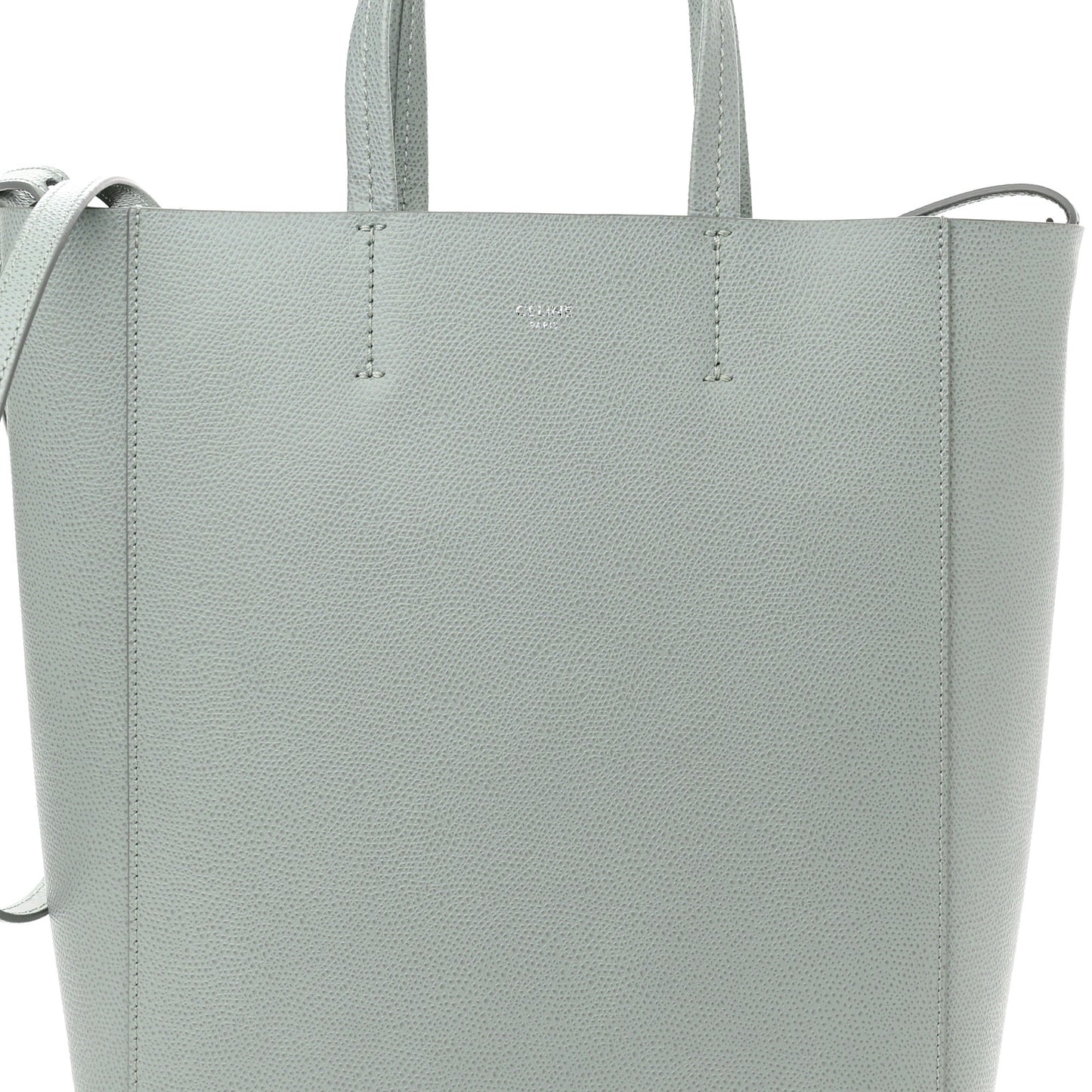 Grained Calfskin Small Vertical Cabas Mineral