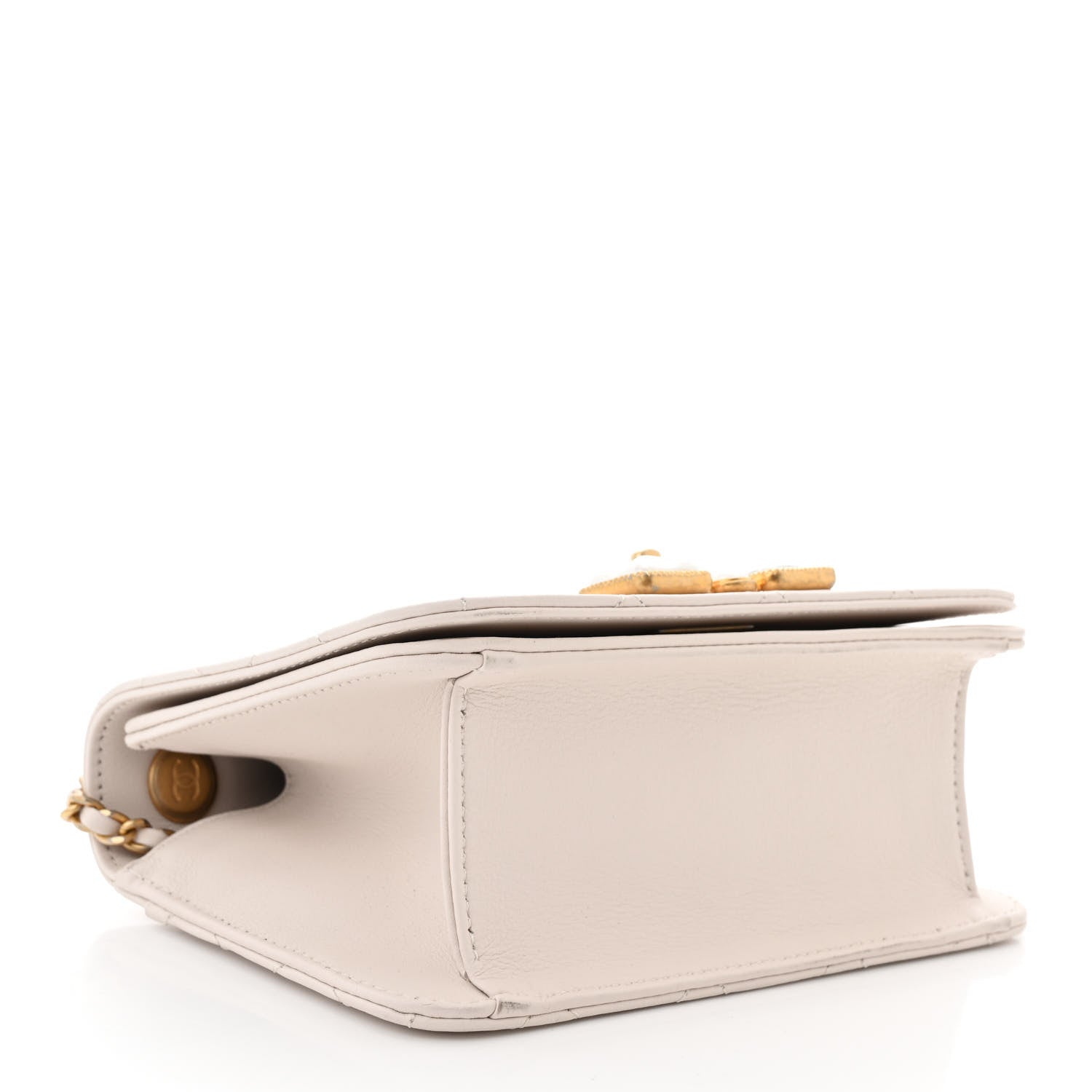 Chanel Calfskin Quilted Crystal Pearl Small Flap Bag White 4 of 10