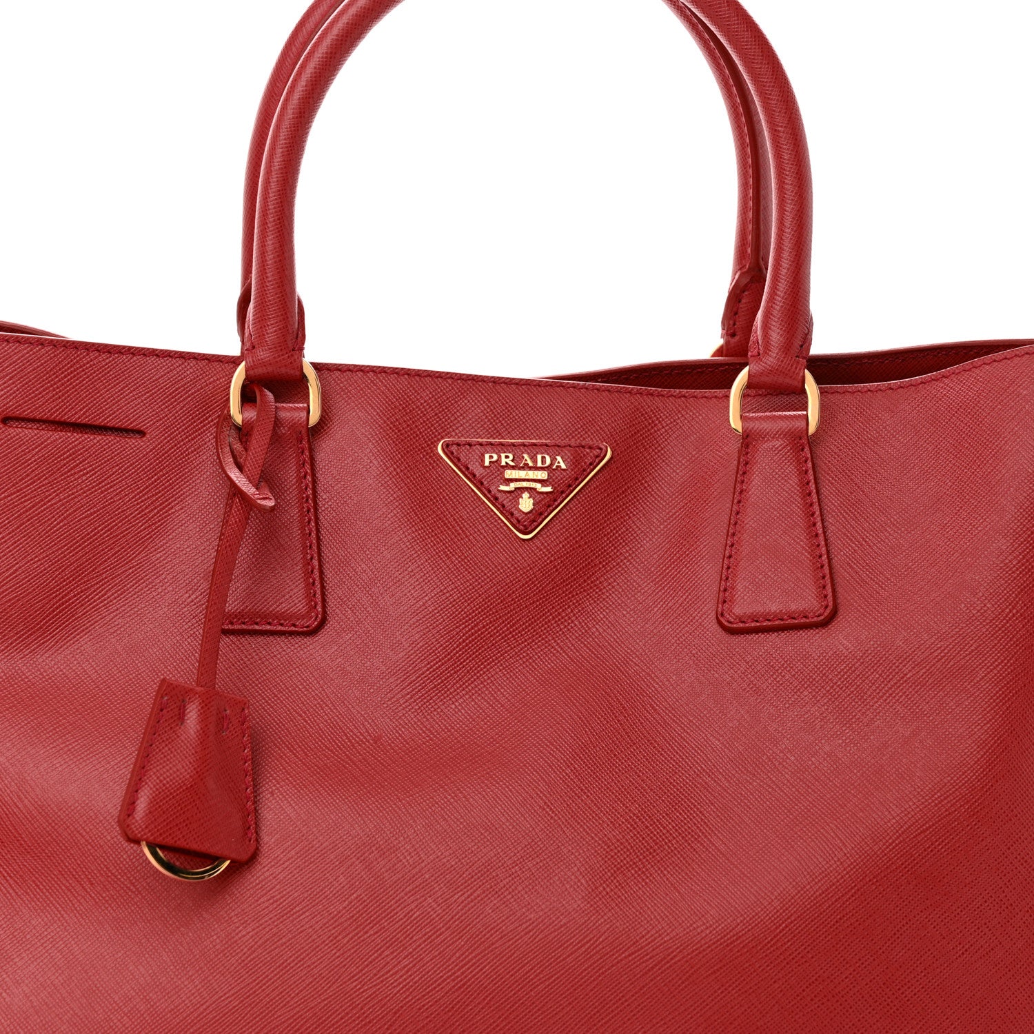 Prada Saffiano Lux Large Tote Fuoco 6 of 8
