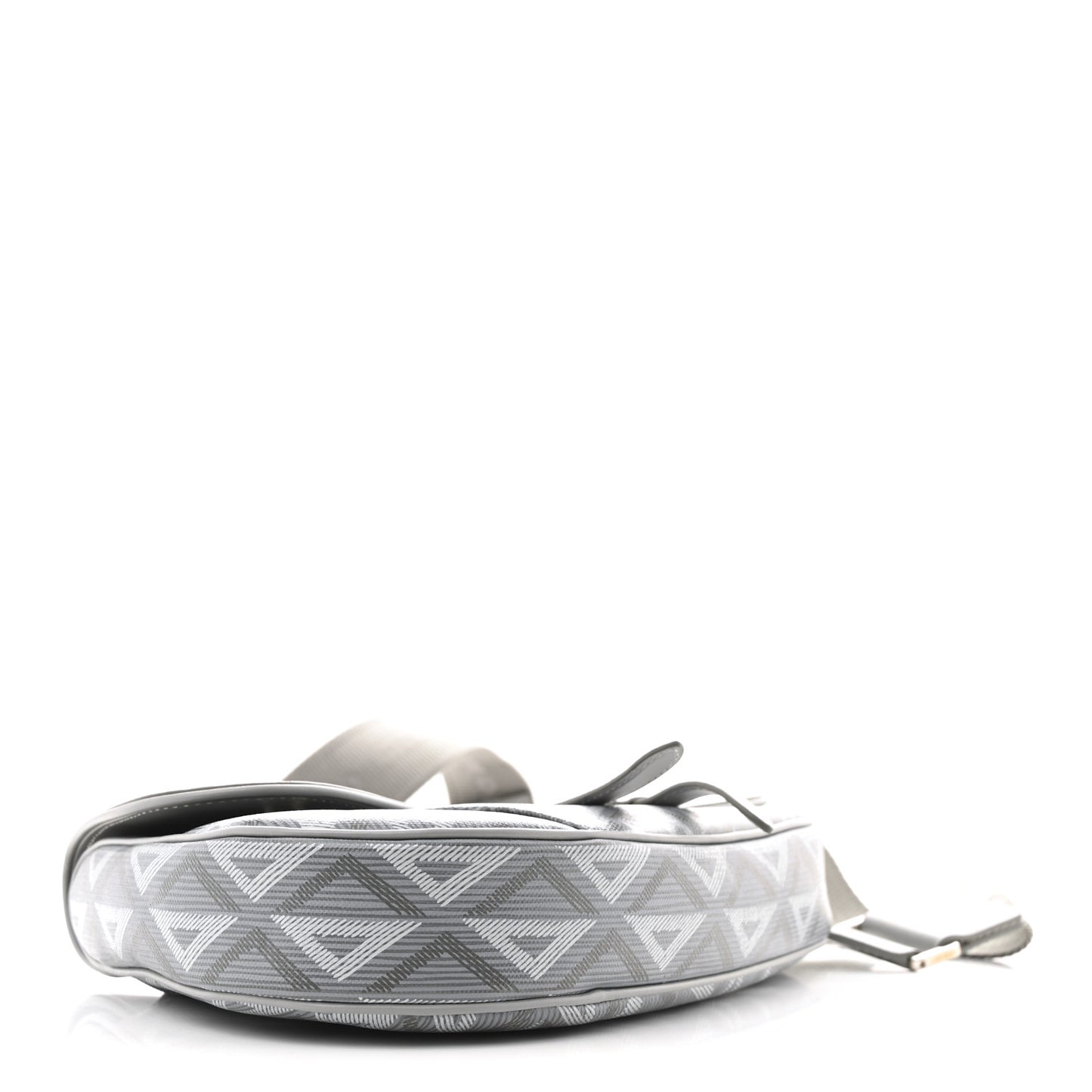 Coated Canvas Calfskin CD Diamond Mens Saddle Bag Gray