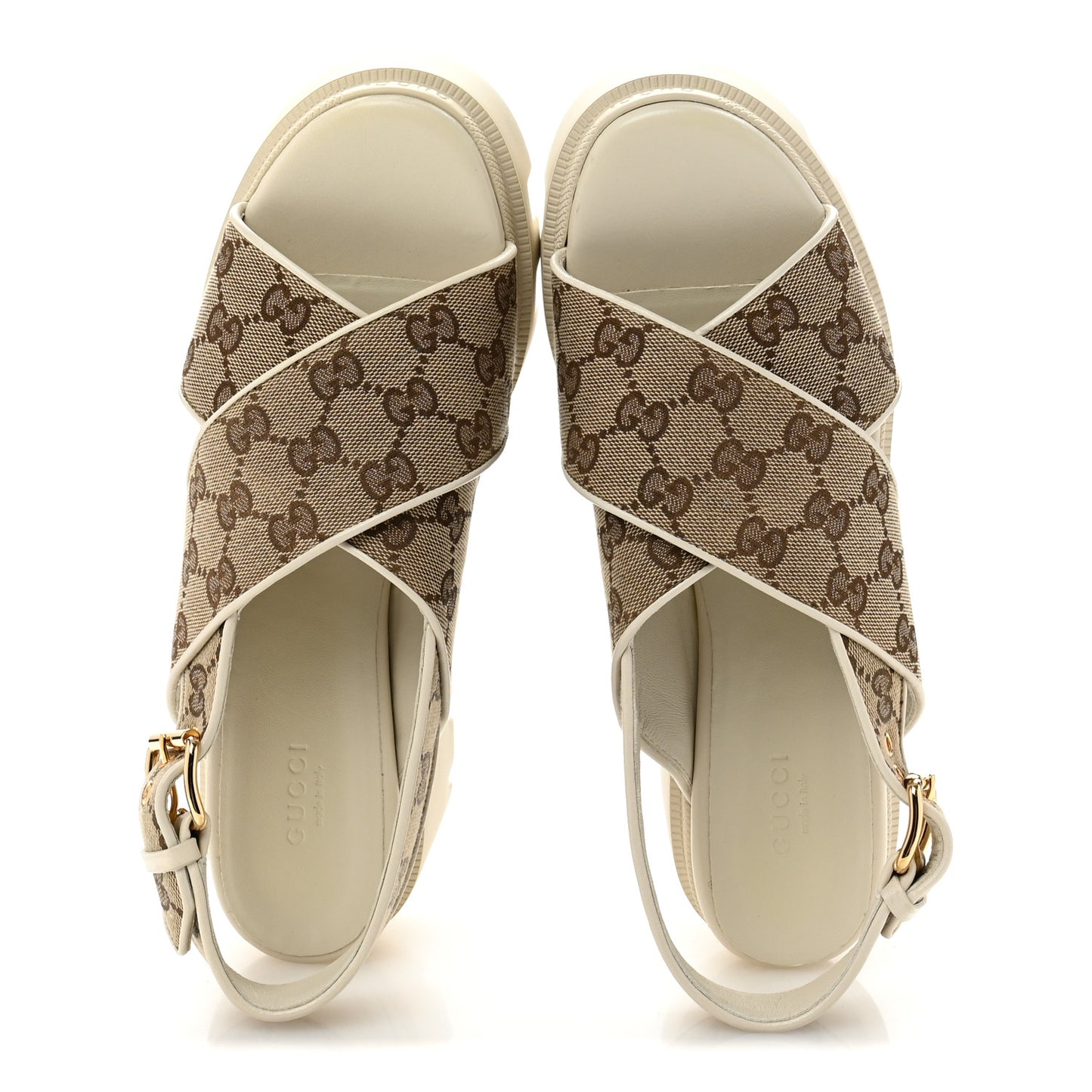 Monogram Granada Kid Trip 40/72mm Lug Sole Sandals 39.5 Beige Ebony Mystic White