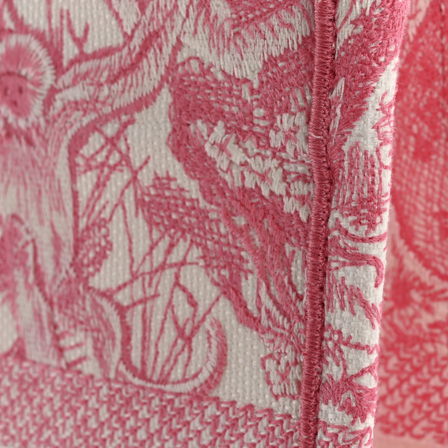 Canvas Embroidered Medium Dioriviera Toile De Jouy Book Tote Peony Pink