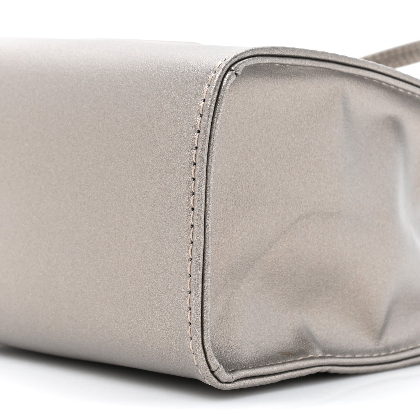 Metallic Vegan Leather Small Shopping Bag Bronze