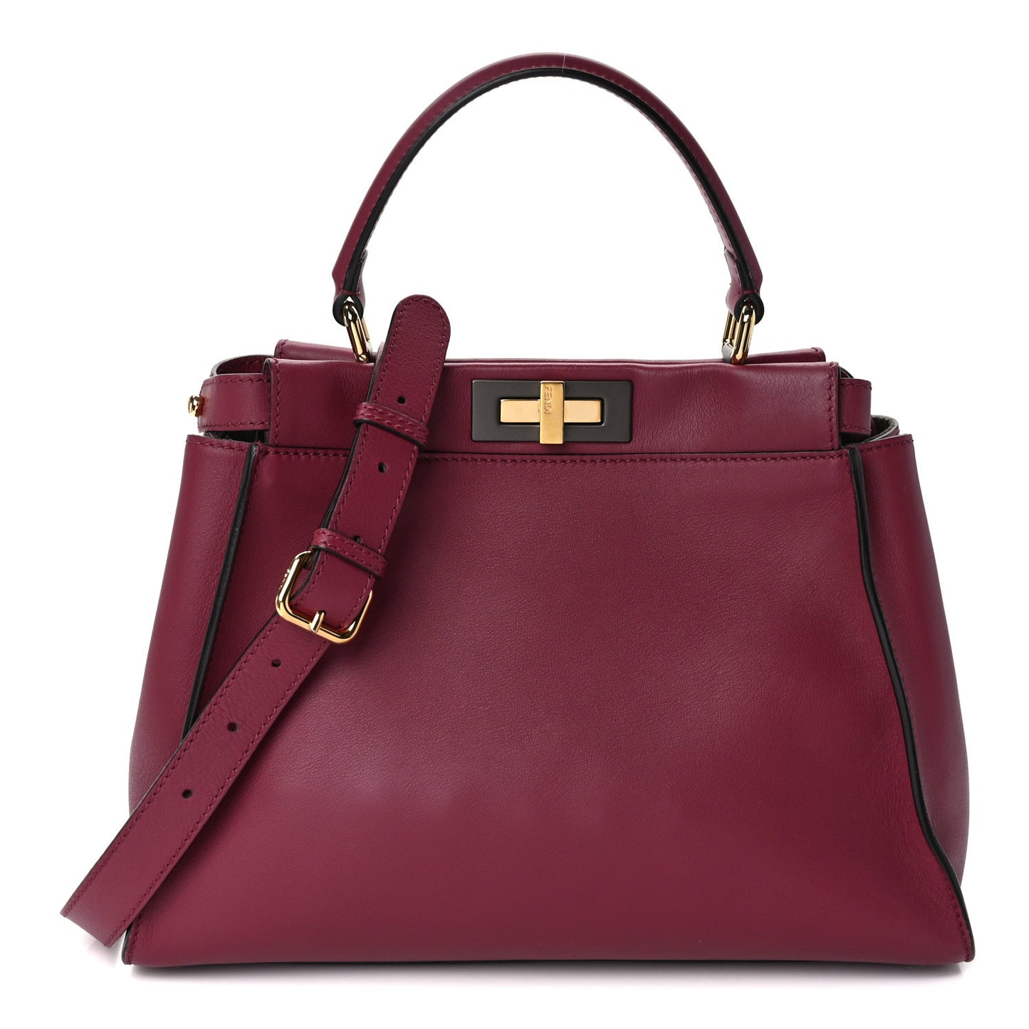 Vitello Seta Medium Peekaboo Iconic Satchel Magenta