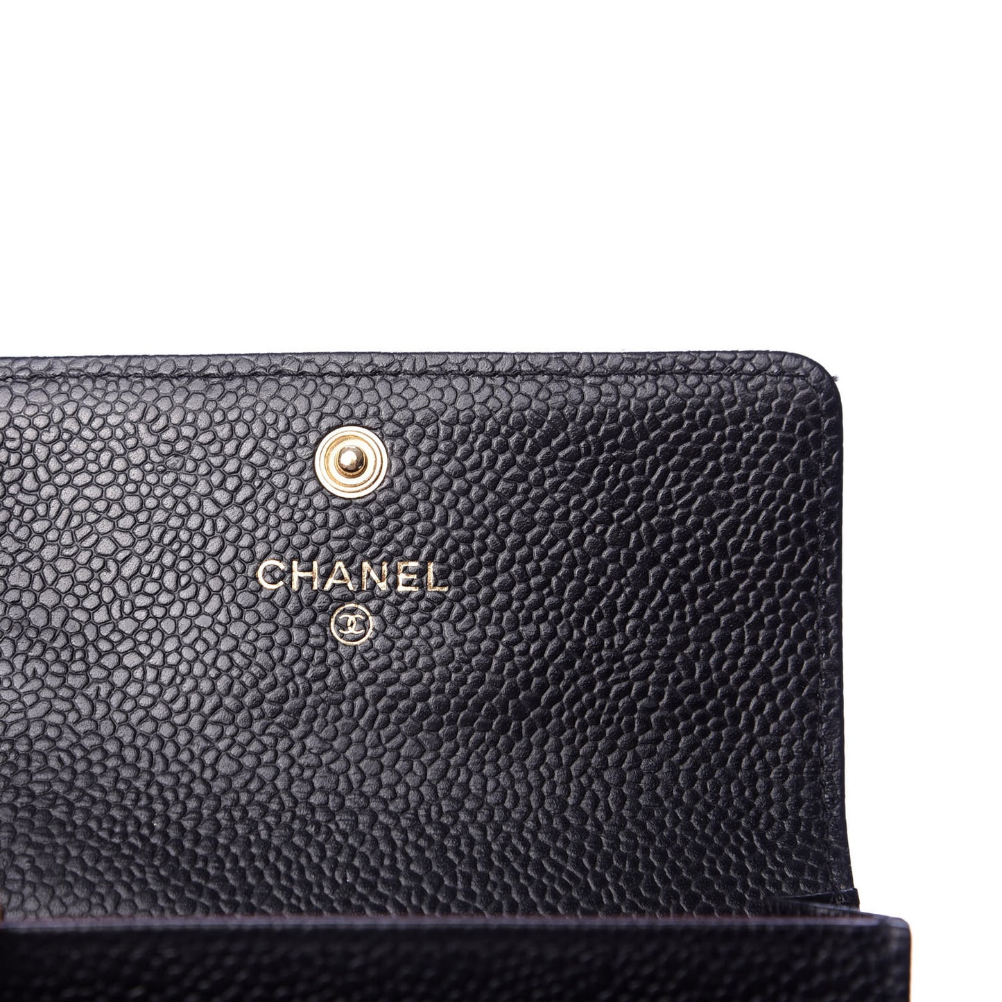 Caviar Quilted Flap Card Holder Black