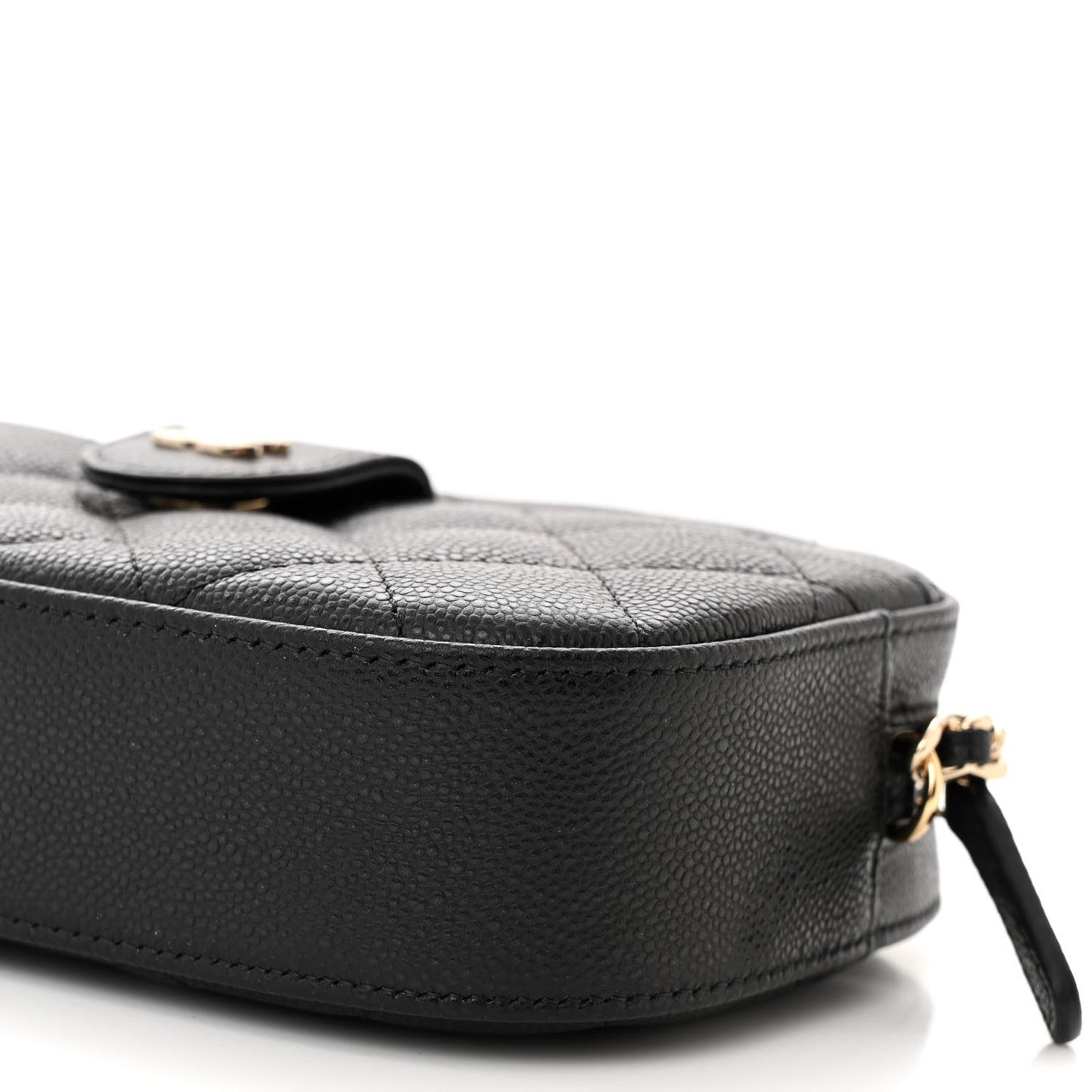 Caviar Quilted Chain Camera Bag Black