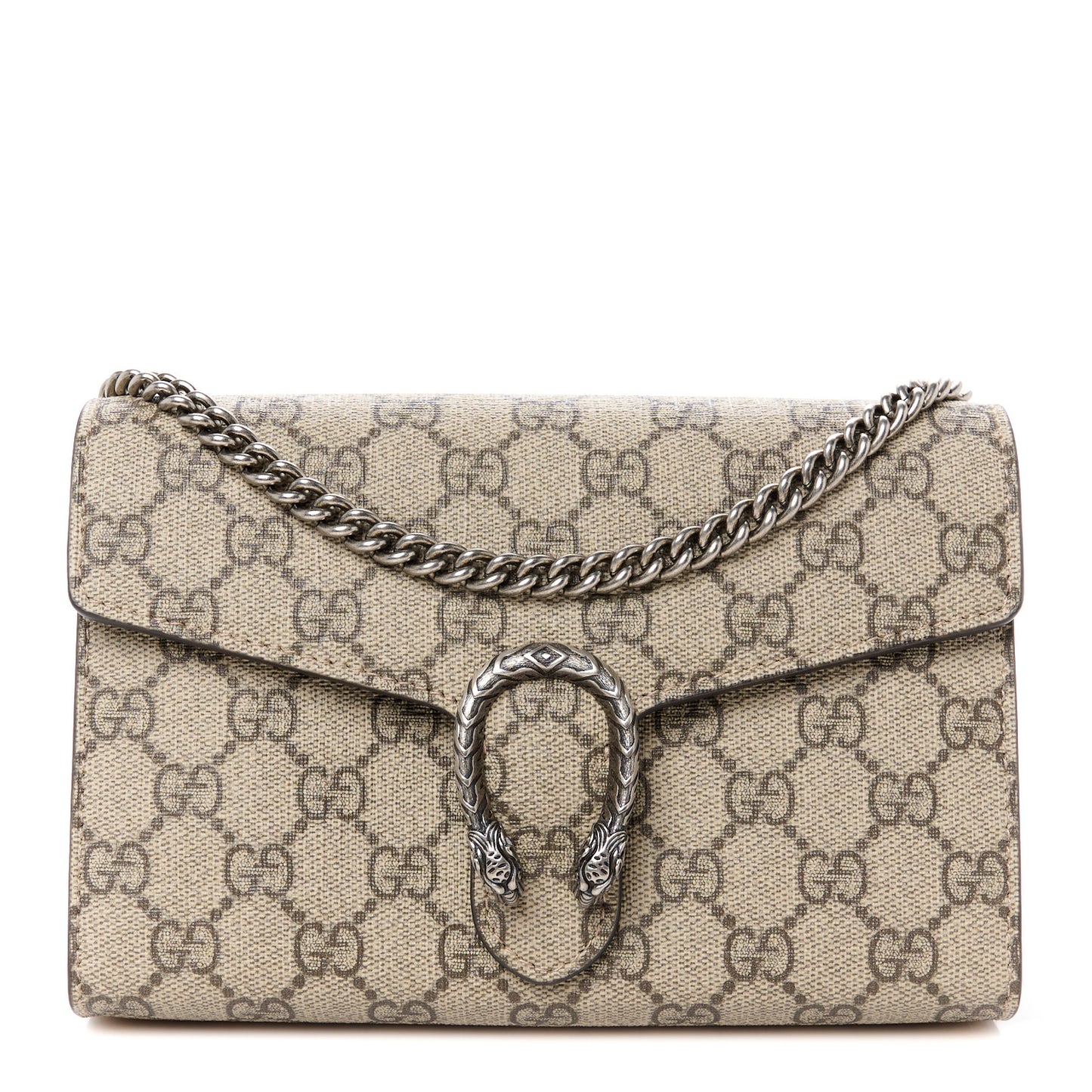 GG Supreme Monogram Mini Dionysus Chain Wallet Beige Taupe