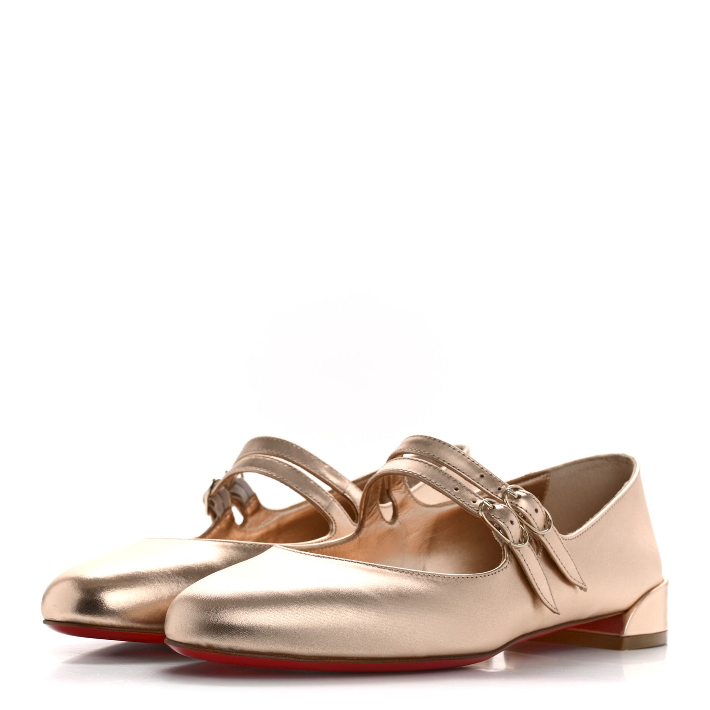Calf Laminato Satin Sweet Jane Flats 36 Leche