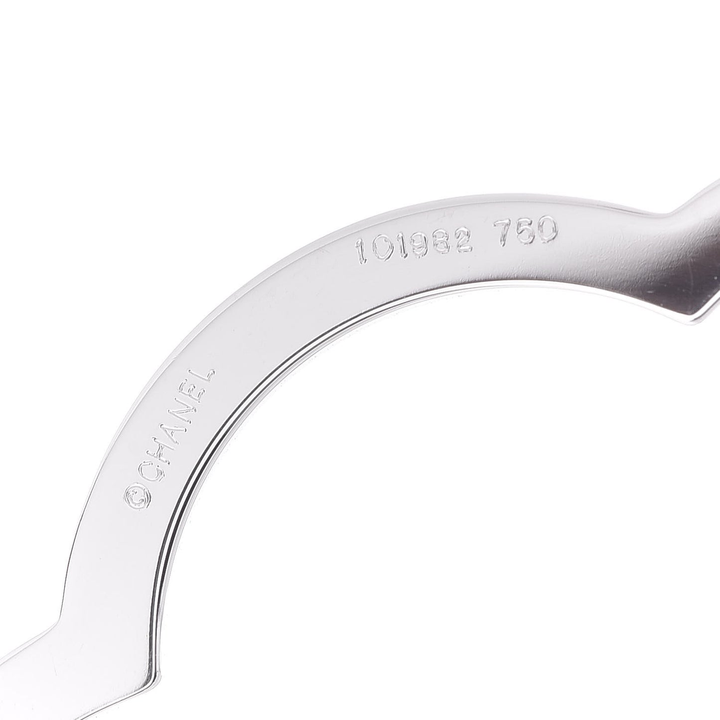 18K White Gold Large Profil de Camelia Hoop Earrings