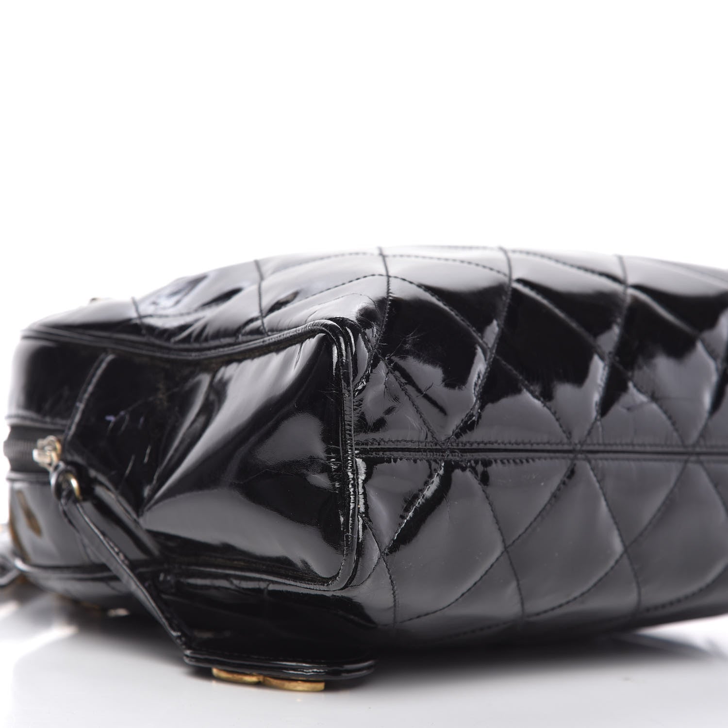 Chanel Patent Quilted Shoulder Bag Black 6 of 12