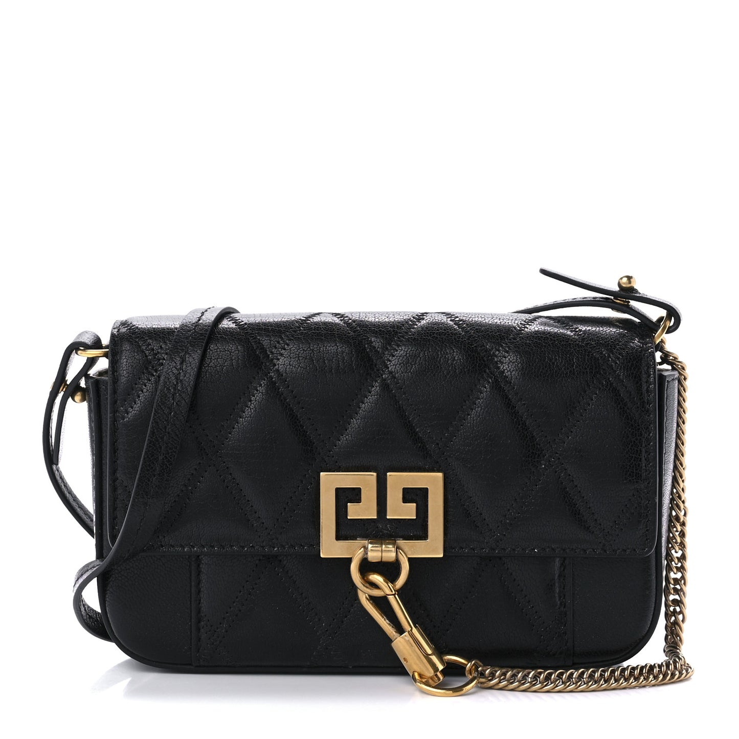 Goatskin Quilted GV3 Mini Pocket Convertible Bag Black