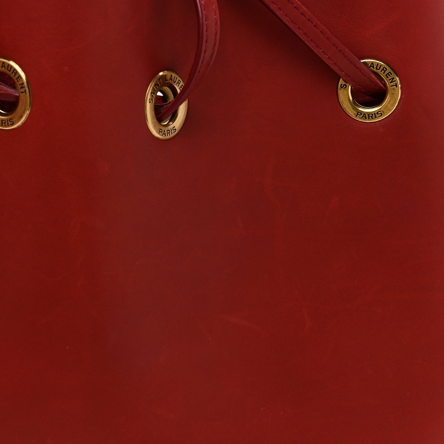 Saint Laurent Smooth Calfskin Paris VII Large Flat Hobo Red 13 of 15