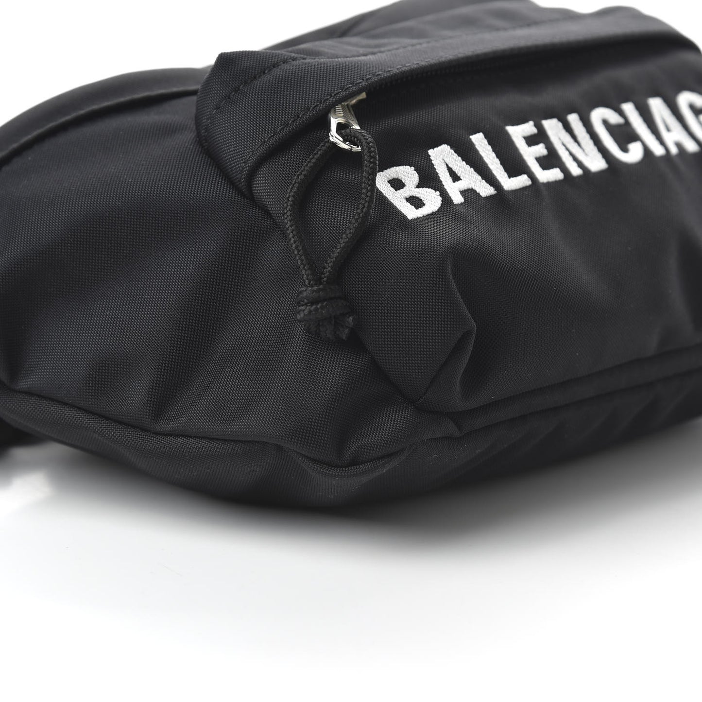 Recycled Sport Nylon Logo Embroidered Wheel Beltpack Black