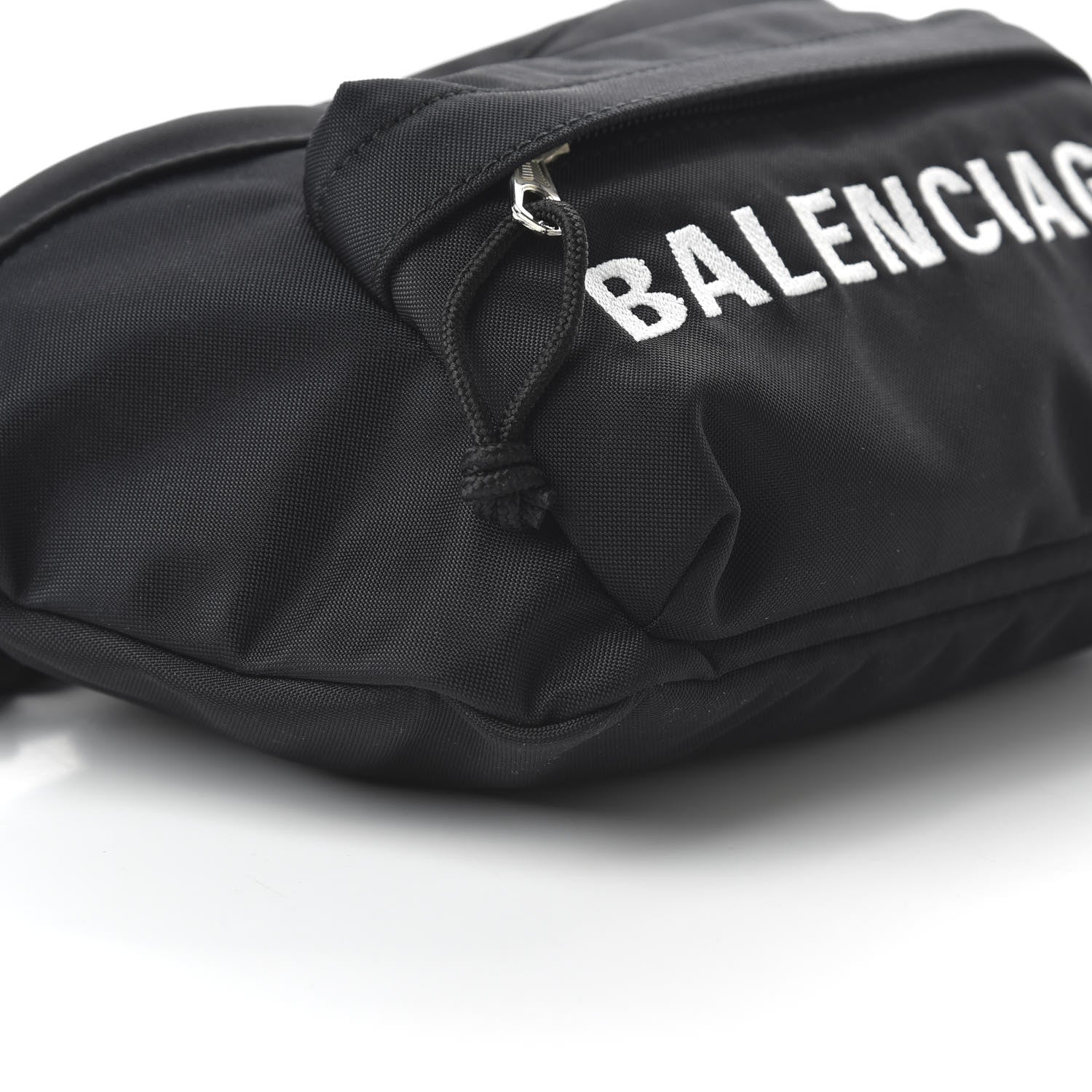 Balenciaga Recycled Sport Nylon Logo Embroidered Wheel Beltpack Black 6 of 10