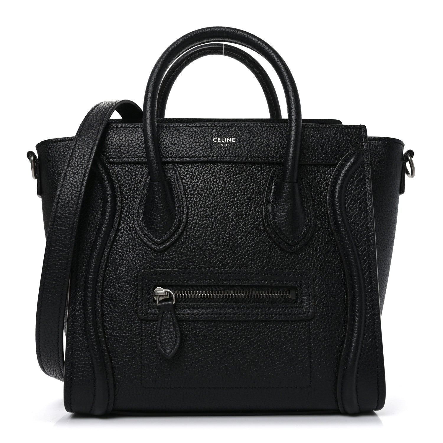 CELINE Luggage Nano ハンドバッグ ブラック Celine Drummed Calfskin Nano Luggage Black 1889347 – FASHIONPHILE