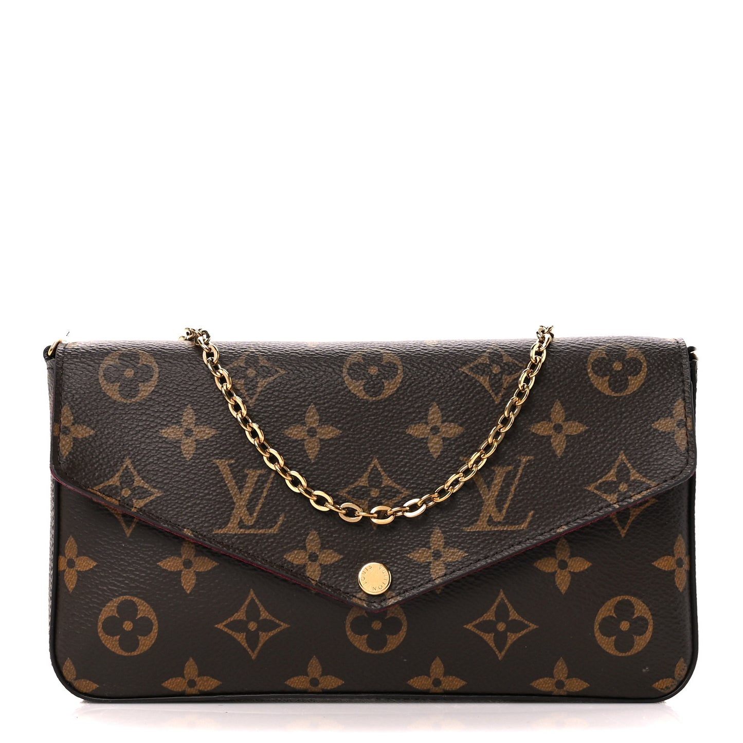 Monogram Pochette Felicie Chain Wallet Fuchsia