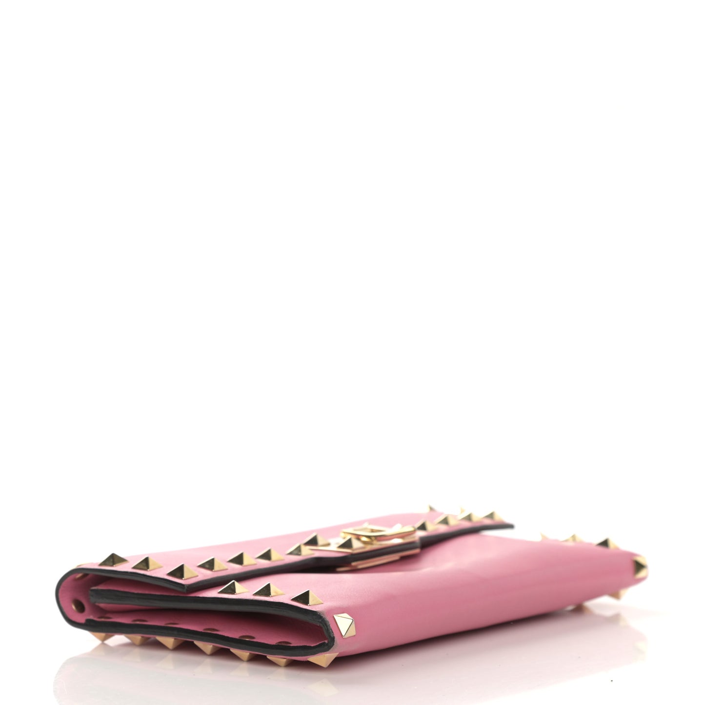 Calfskin Rockstud Flip Lock Wallet Ninphea